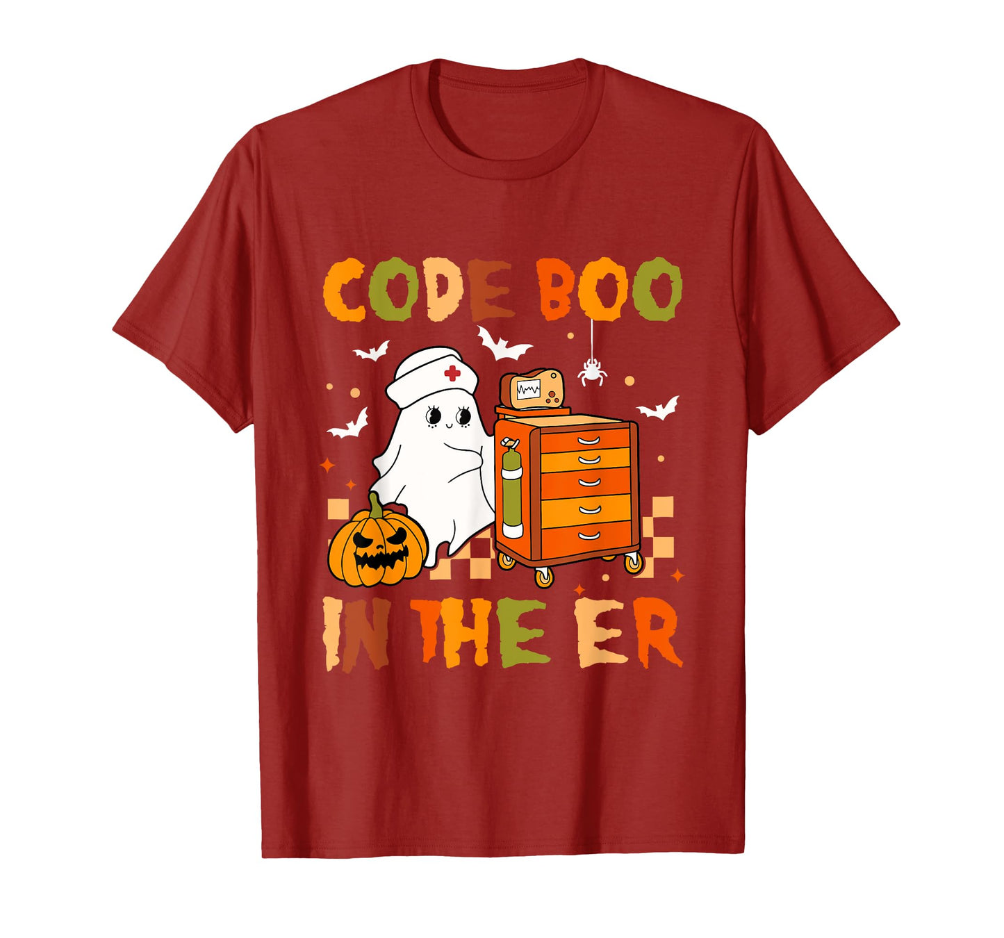 Halloween ER Costume Code Boo In The ER Nurse Crew Ghost T-Shirt