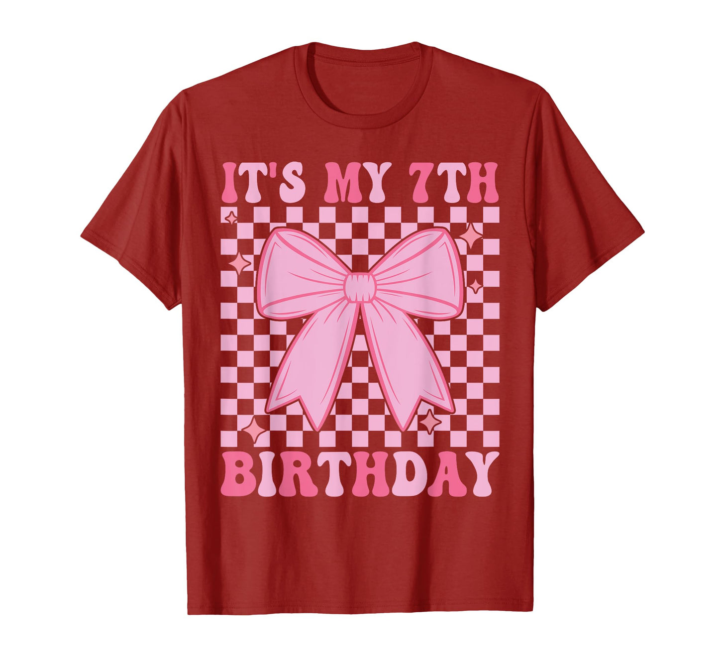 7th Coquette Themed Birthday Seven Year Old Girl Bow T-Shirt