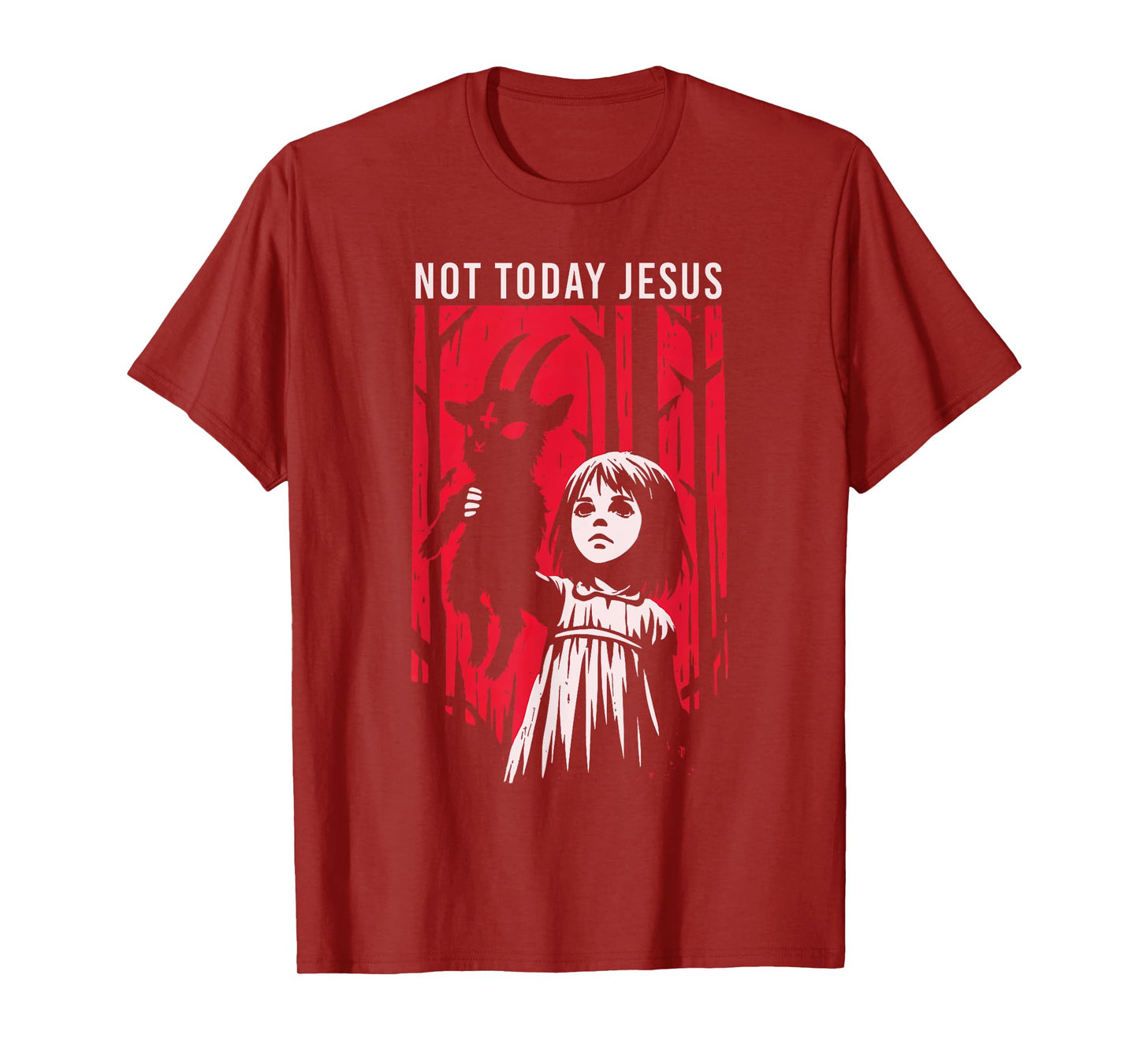 Not Today Jesus Satanic Goth Black Goat Demon 666 Alt Gothic T-Shirt