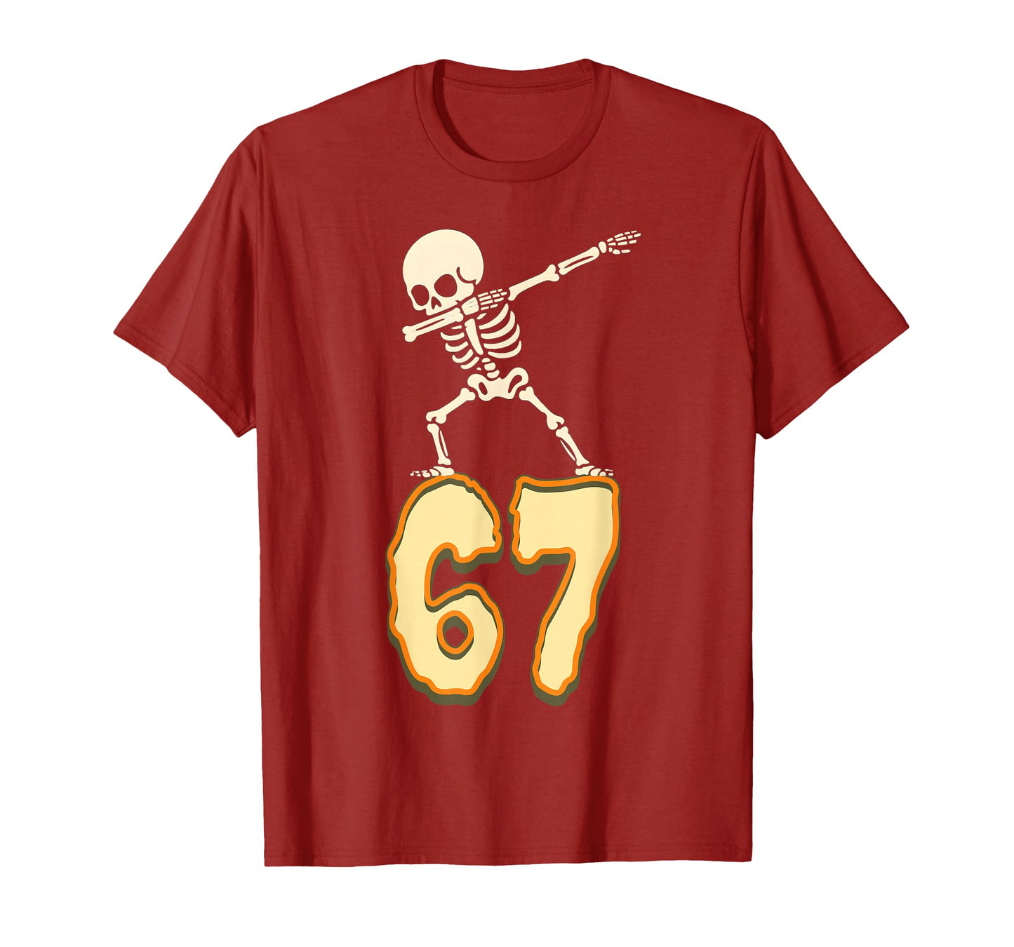 67 Halloween Meme 6 7 Numbers Six Seven Funny Kids Skeleton T-Shirt