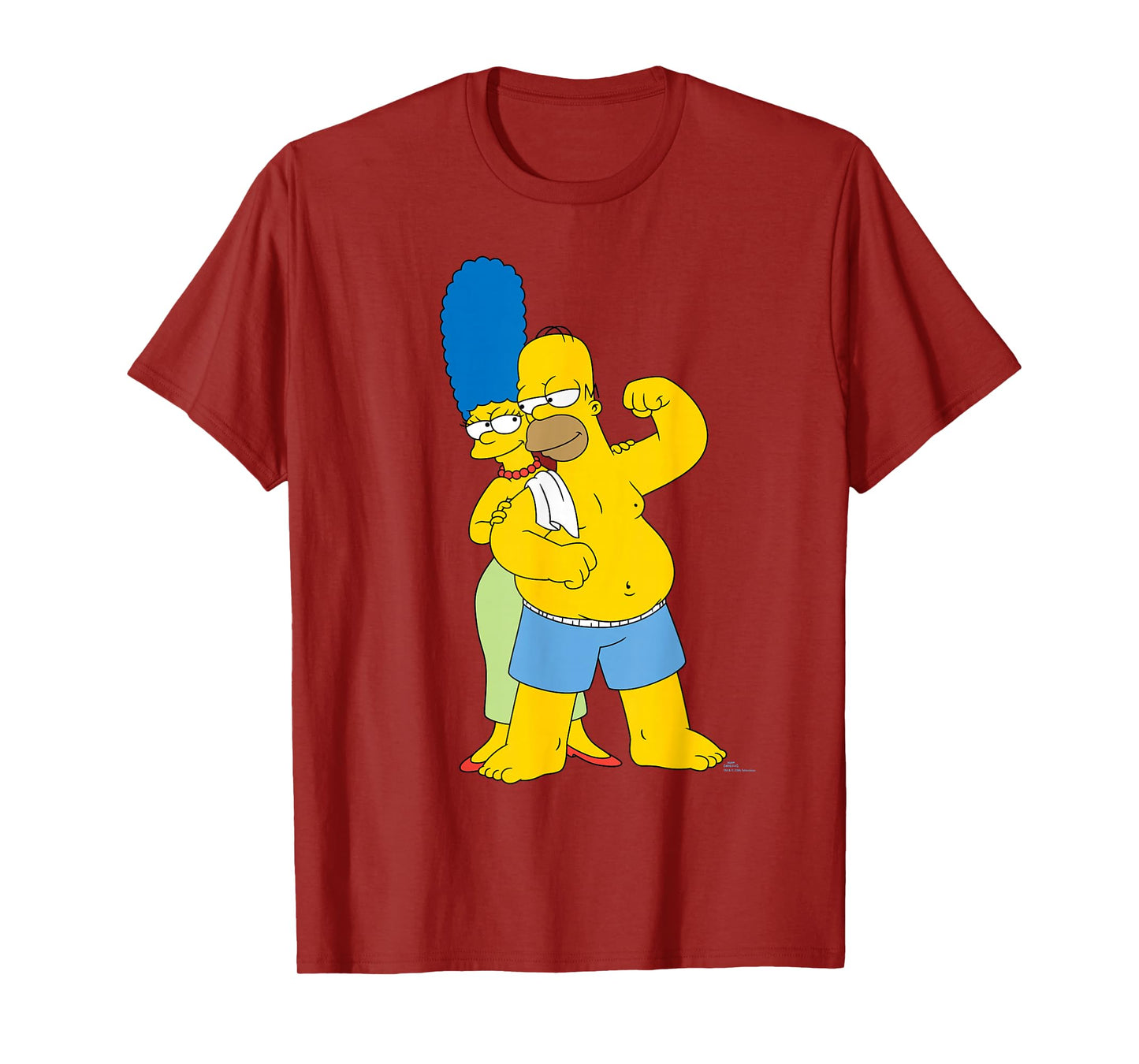 The Simpsons Marge and Flexing Homer Valentine’s Day Couple T-Shirt
