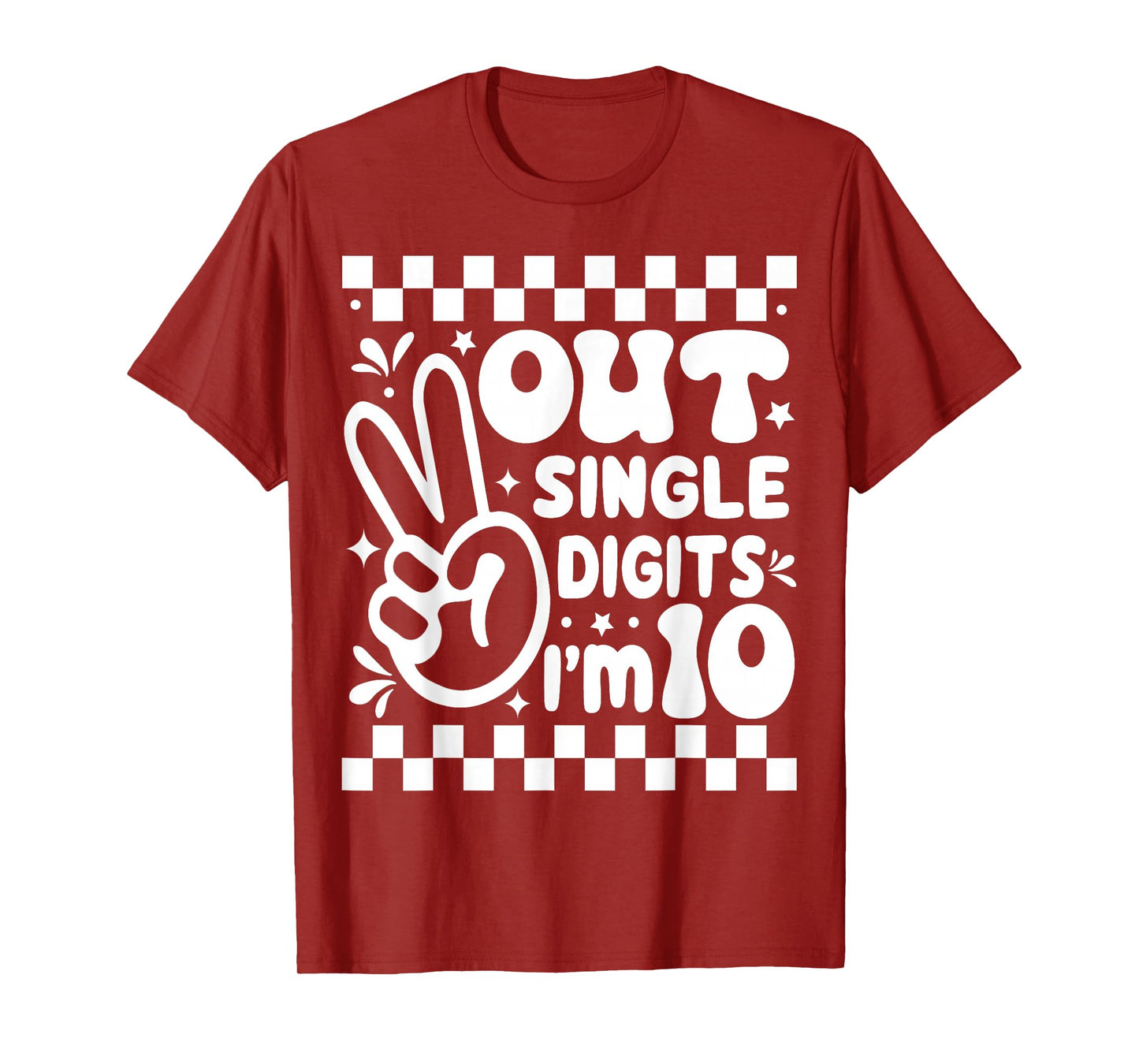Funny Peace Out Single Digits I'm 10 Year Old 10th Birthday T-Shirt