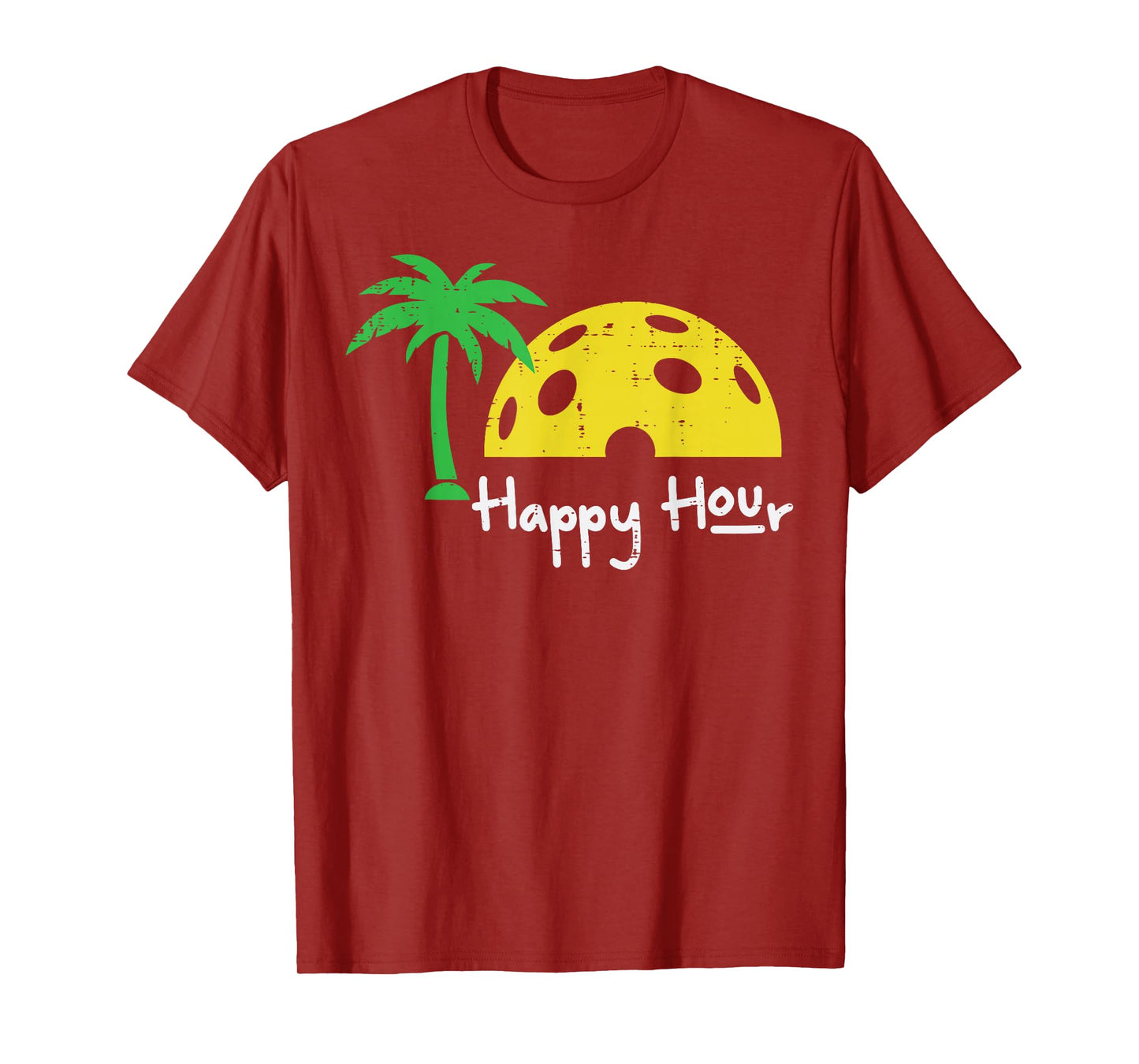Pickle Ball Happy Hour Palm Tree Pickleball Men Women Kids T-Shirt