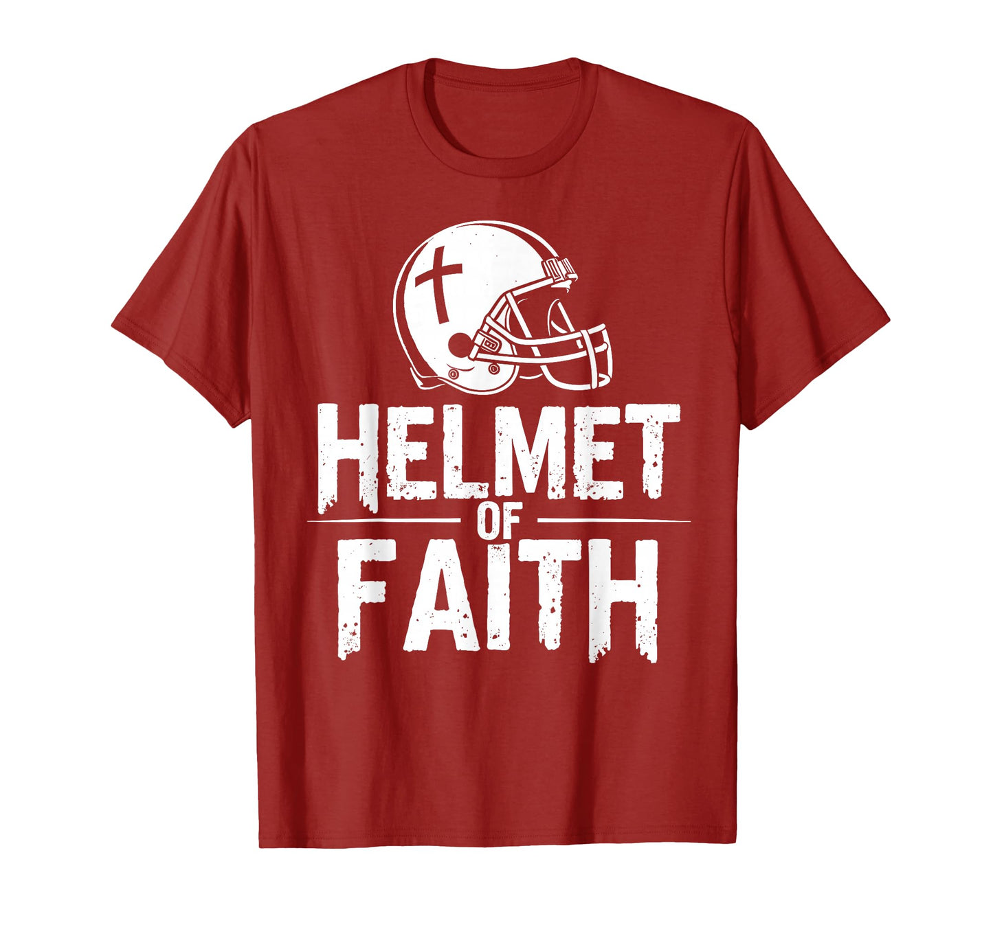 Helmet of Faith - Christian Cross Football Sports Design T-Shirt