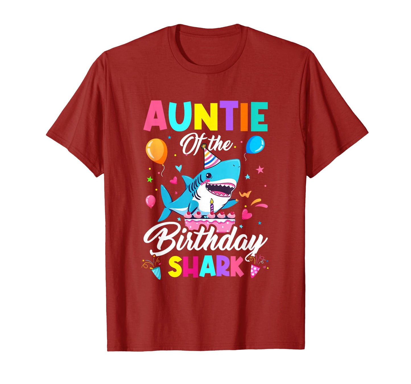Auntie Of The Shark Birthday Boy Girl Party Family Group T-Shirt