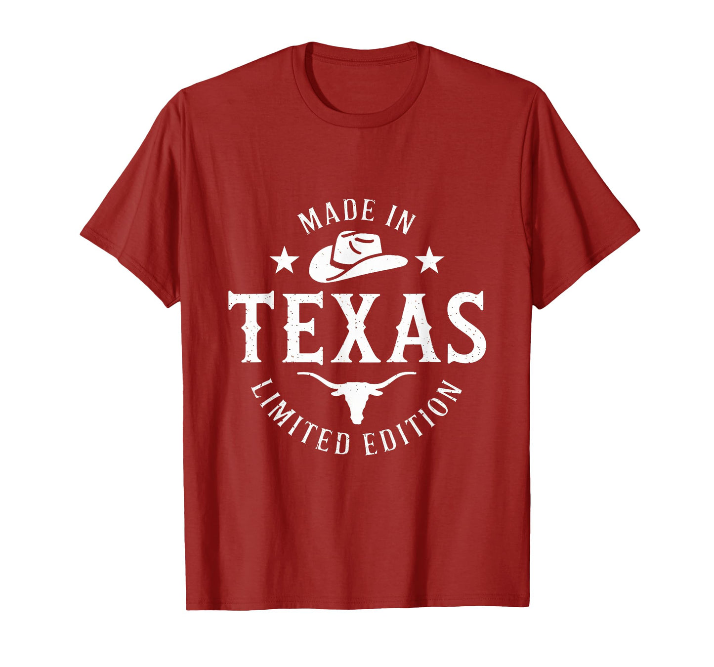Made in Texas Limited Edition Cowboy Hat Vintage Graphic Tee T-Shirt