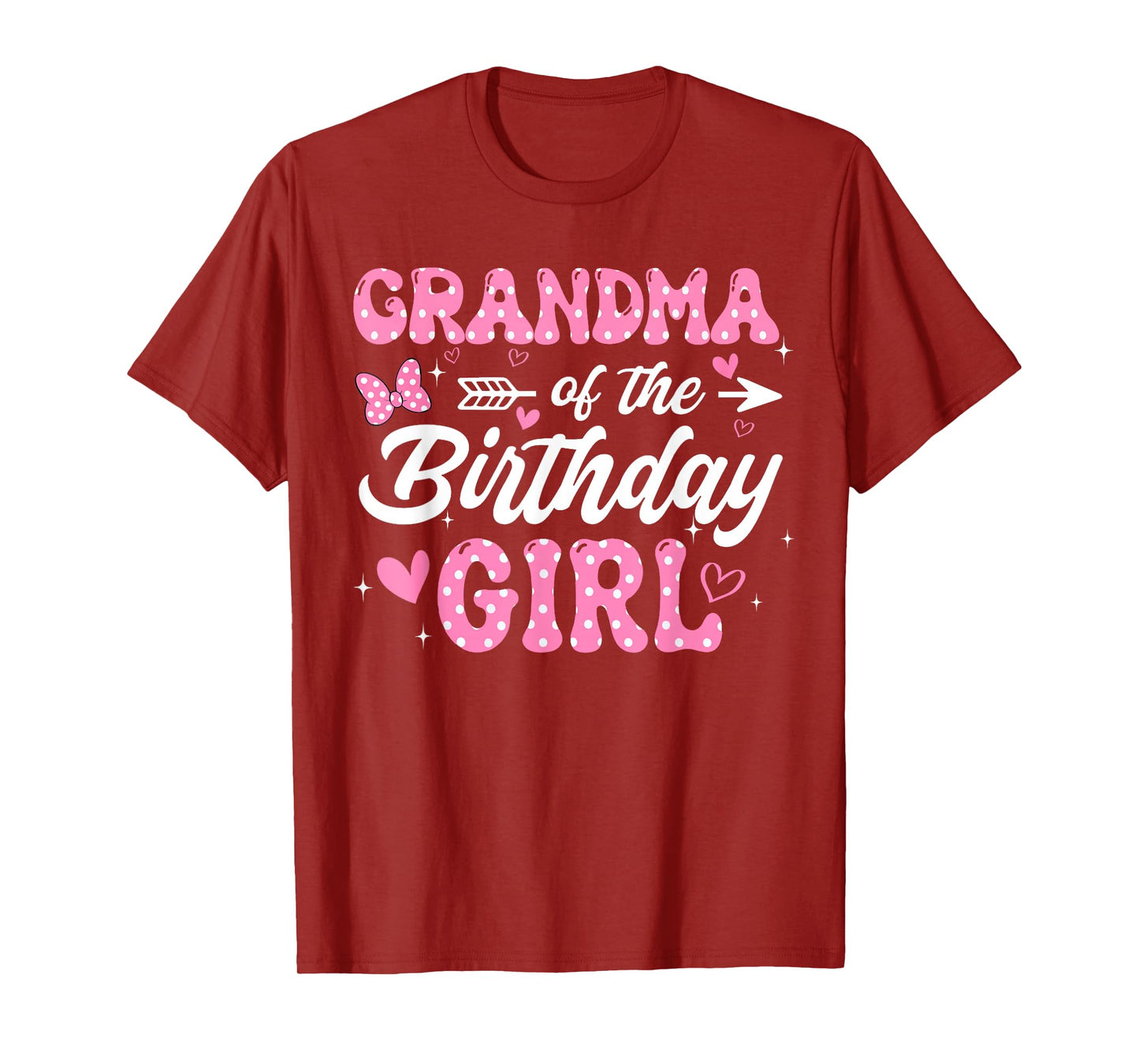 Grandma of The Birthday Pink Girl Matching Family T-Shirt