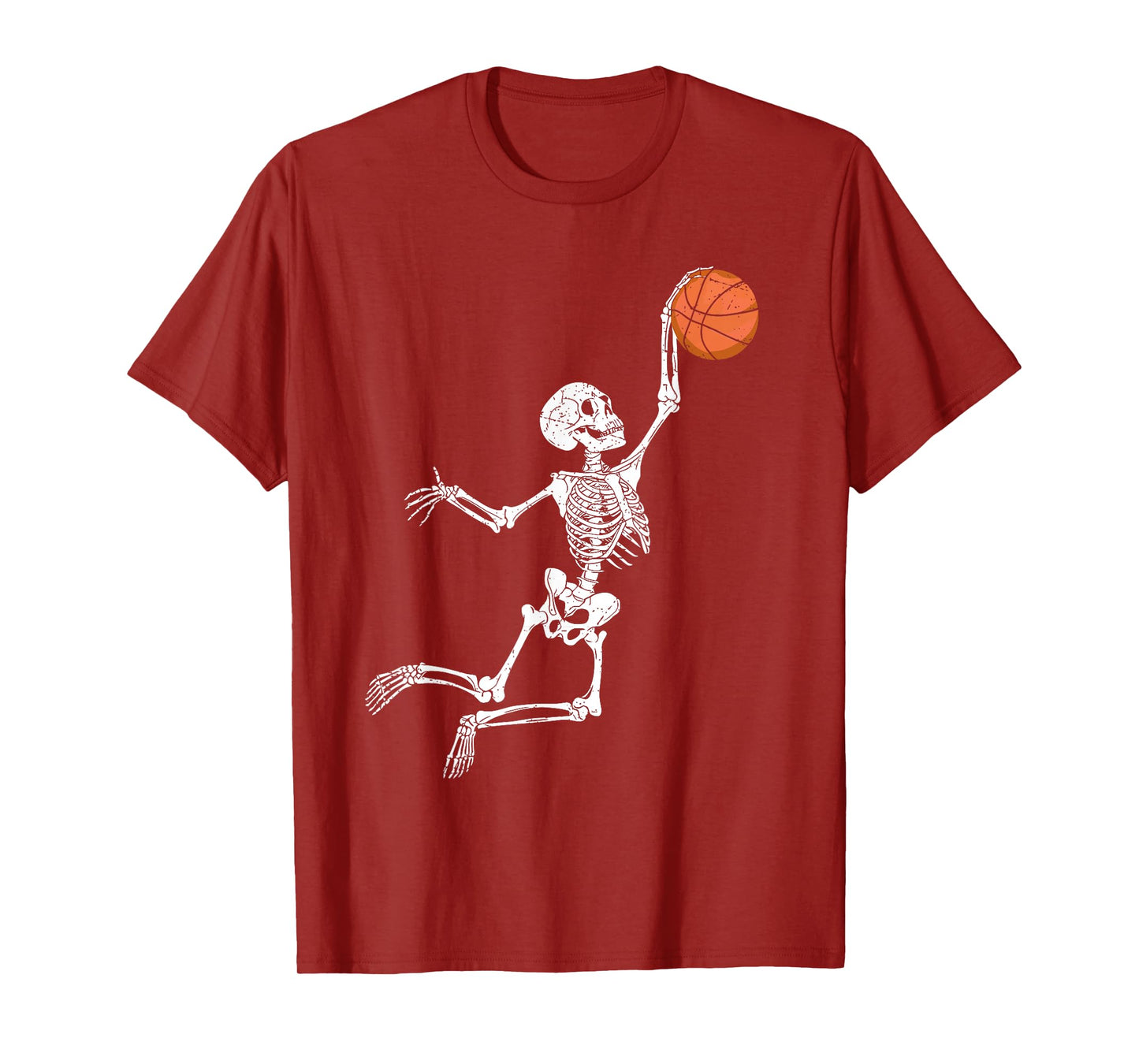 Basketball Skeleton Halloween Player Catcher Mens Boys Kids T-Shirt