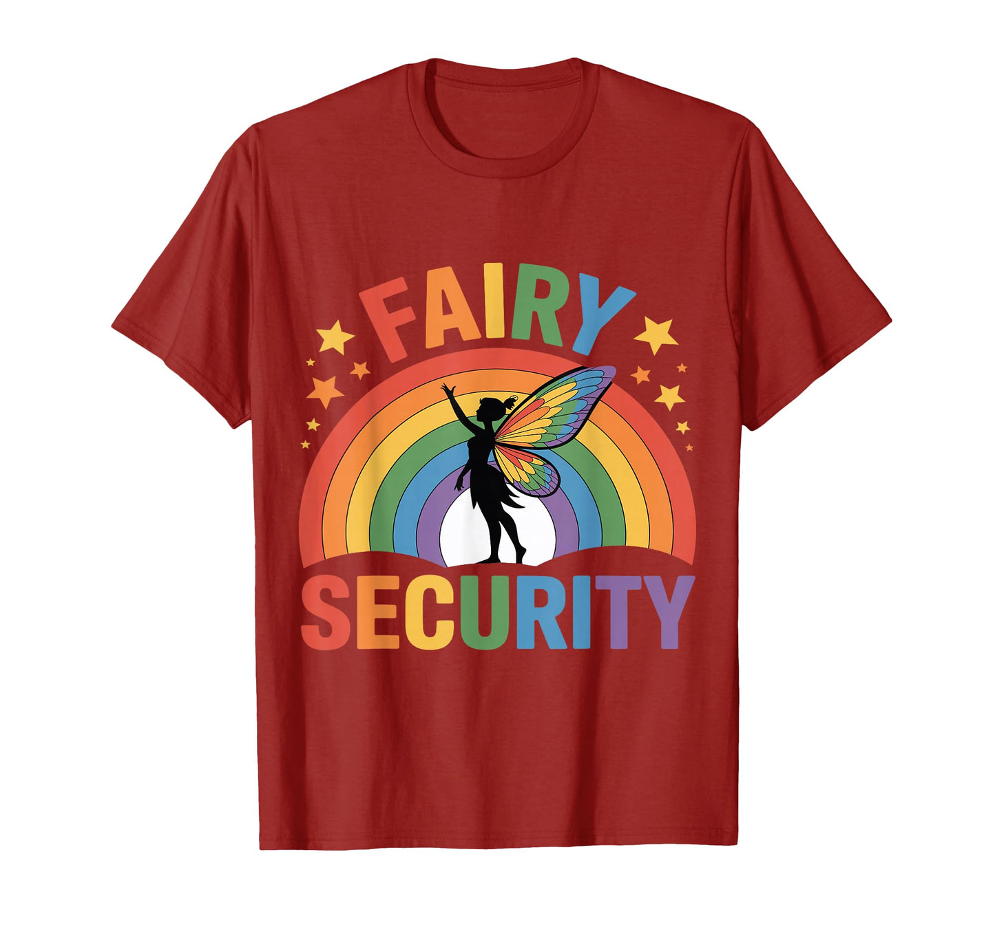 Fairy Security Birthday Family Halloween Costume Rainbow T-Shirt