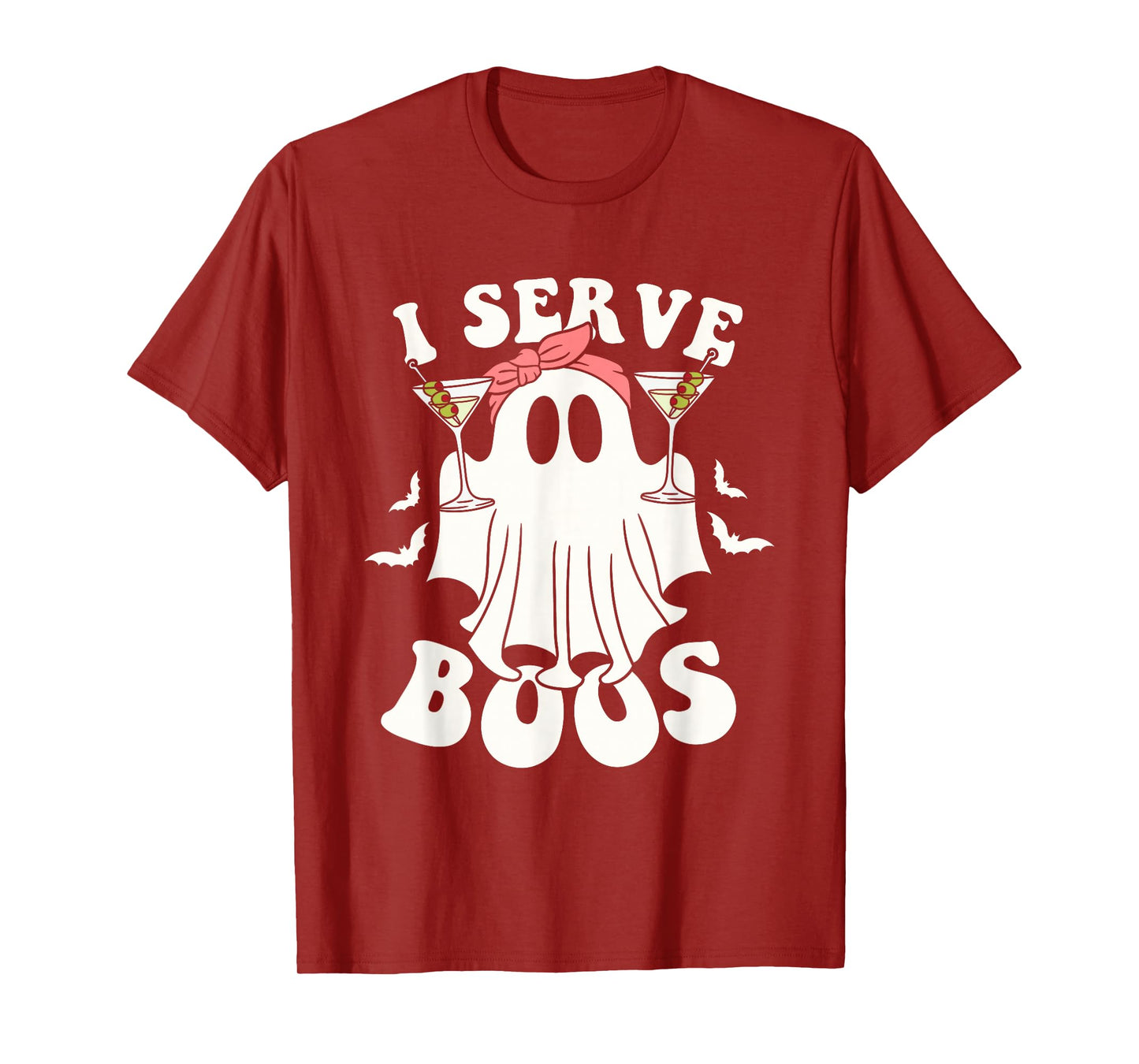 Halloween Bartender Ghost I Serve Boos Funny T-Shirt
