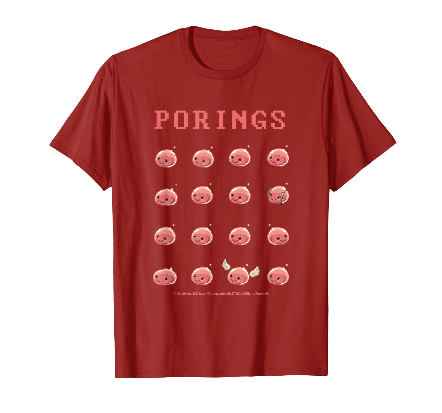 Ragnarok Stand Out Winged Poring Cute Pixel Graphic Tee T-Shirt