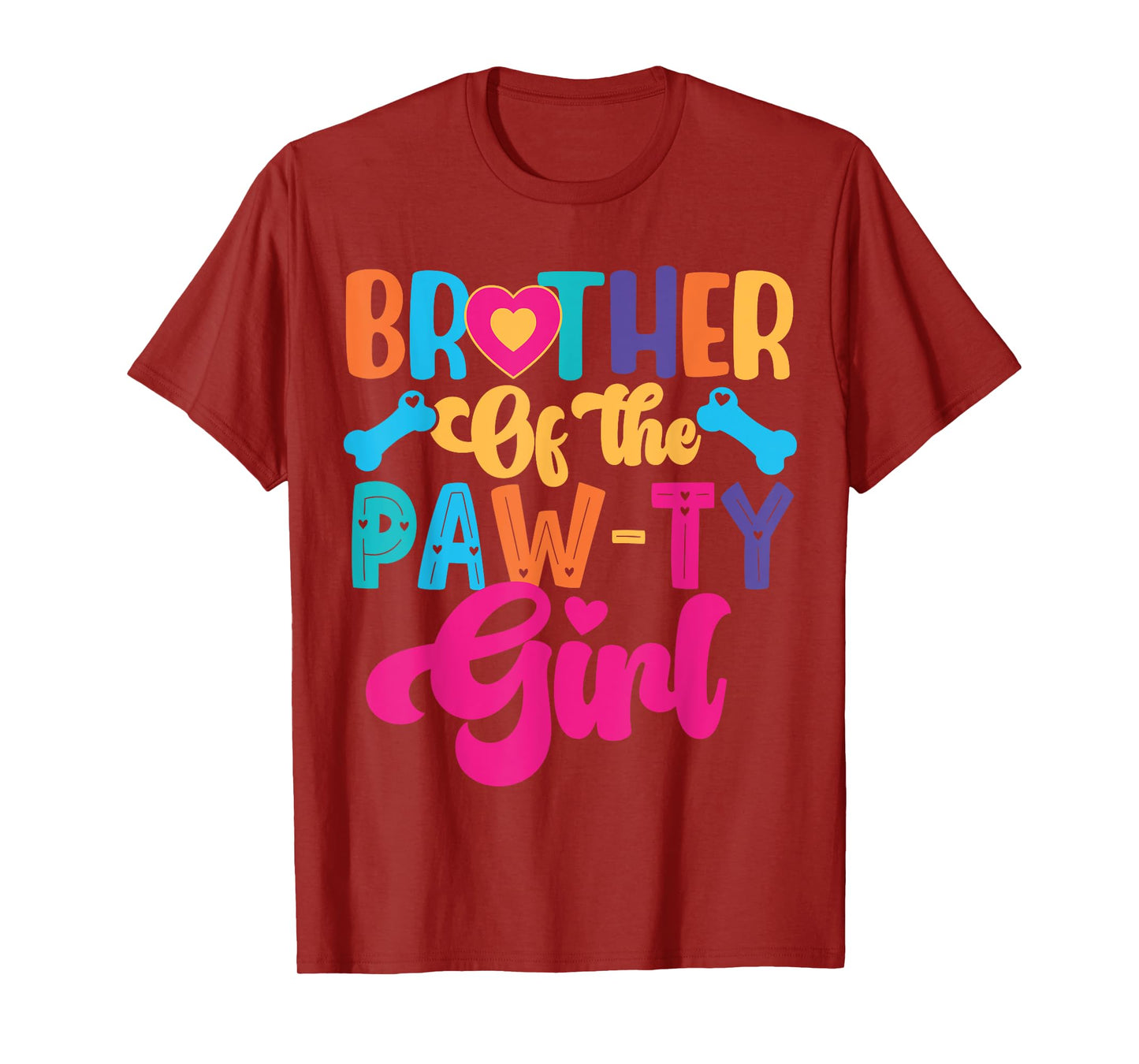 Brother Of The Birthday Girl Dog Paw Family Matching Party T-Shirt