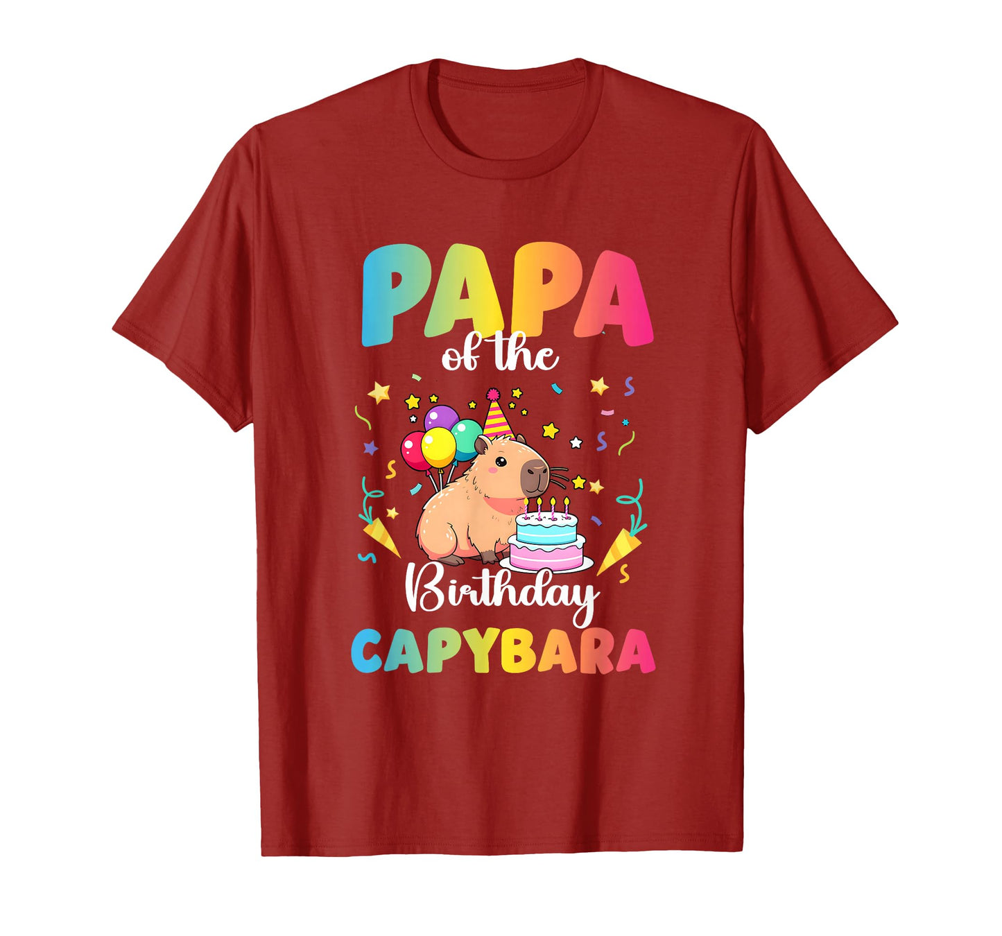 Papa of The Birthday Girl Capybara Bday Party Family T-Shirt