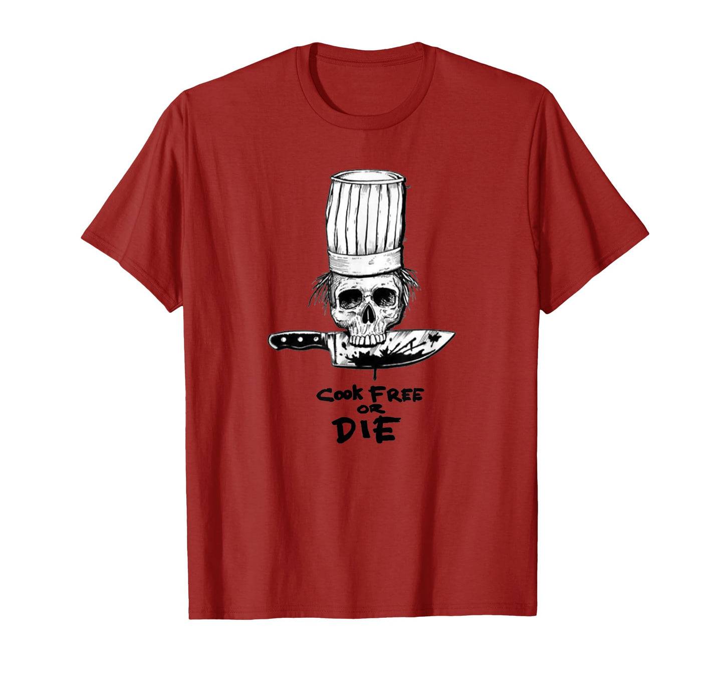 Bourdain Cook Free Or Die Funny Skull Chef Food T-Shirt