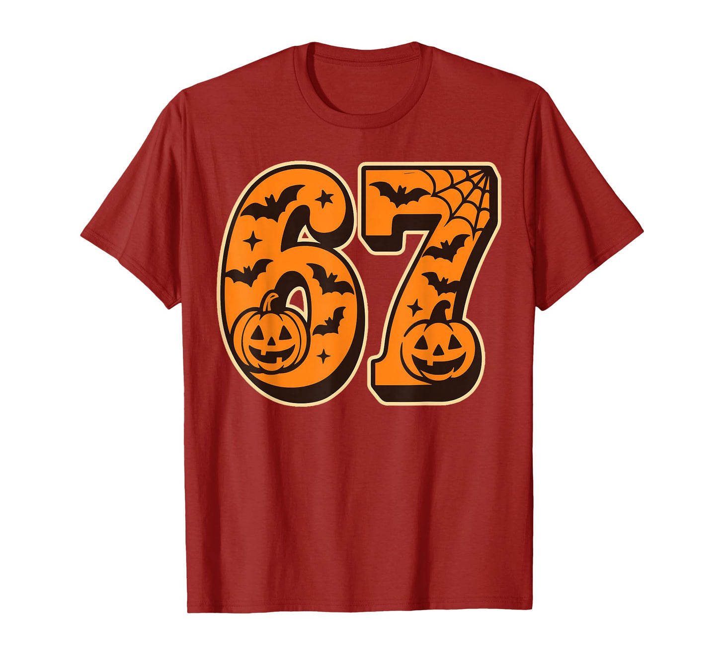 Halloween Six Seven Meme 6 7 Pumpkin Ghost Spooky Costume T-Shirt