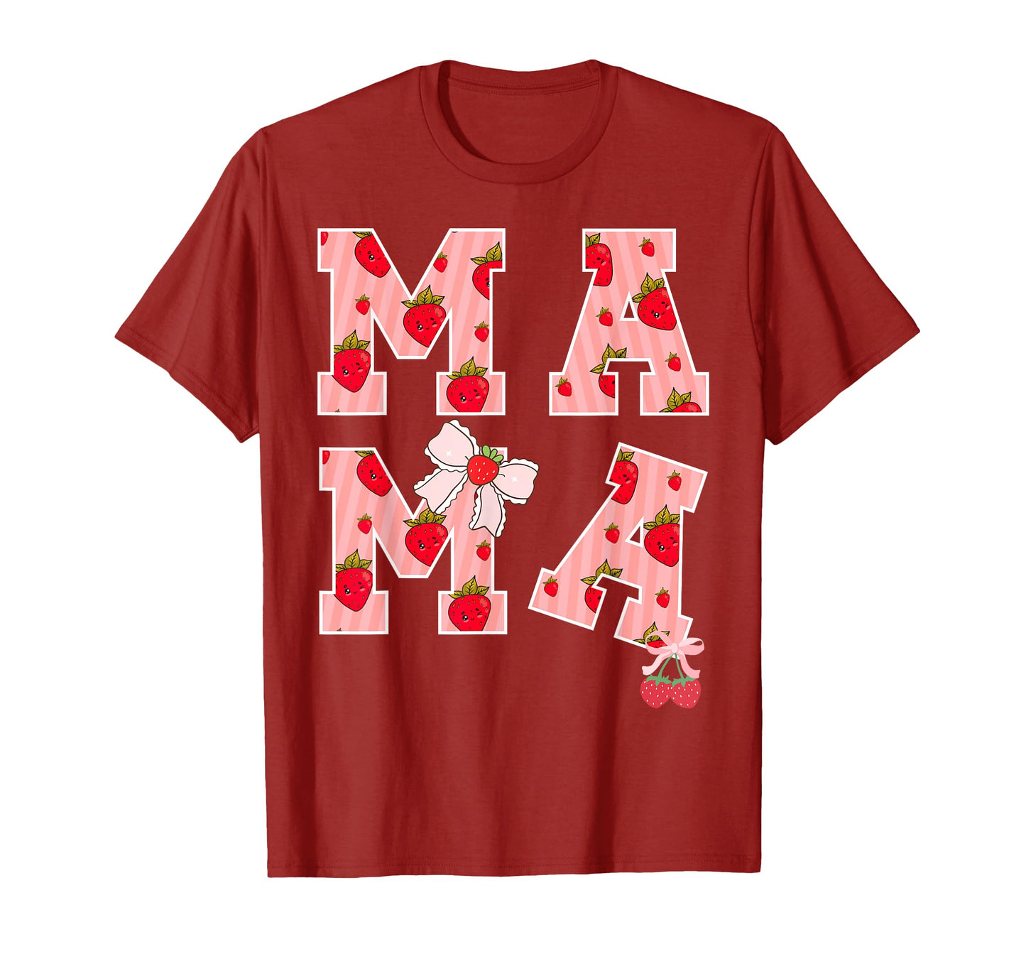 Mama Strawberry First Birthday Party Funny Mom Strawberry T-Shirt