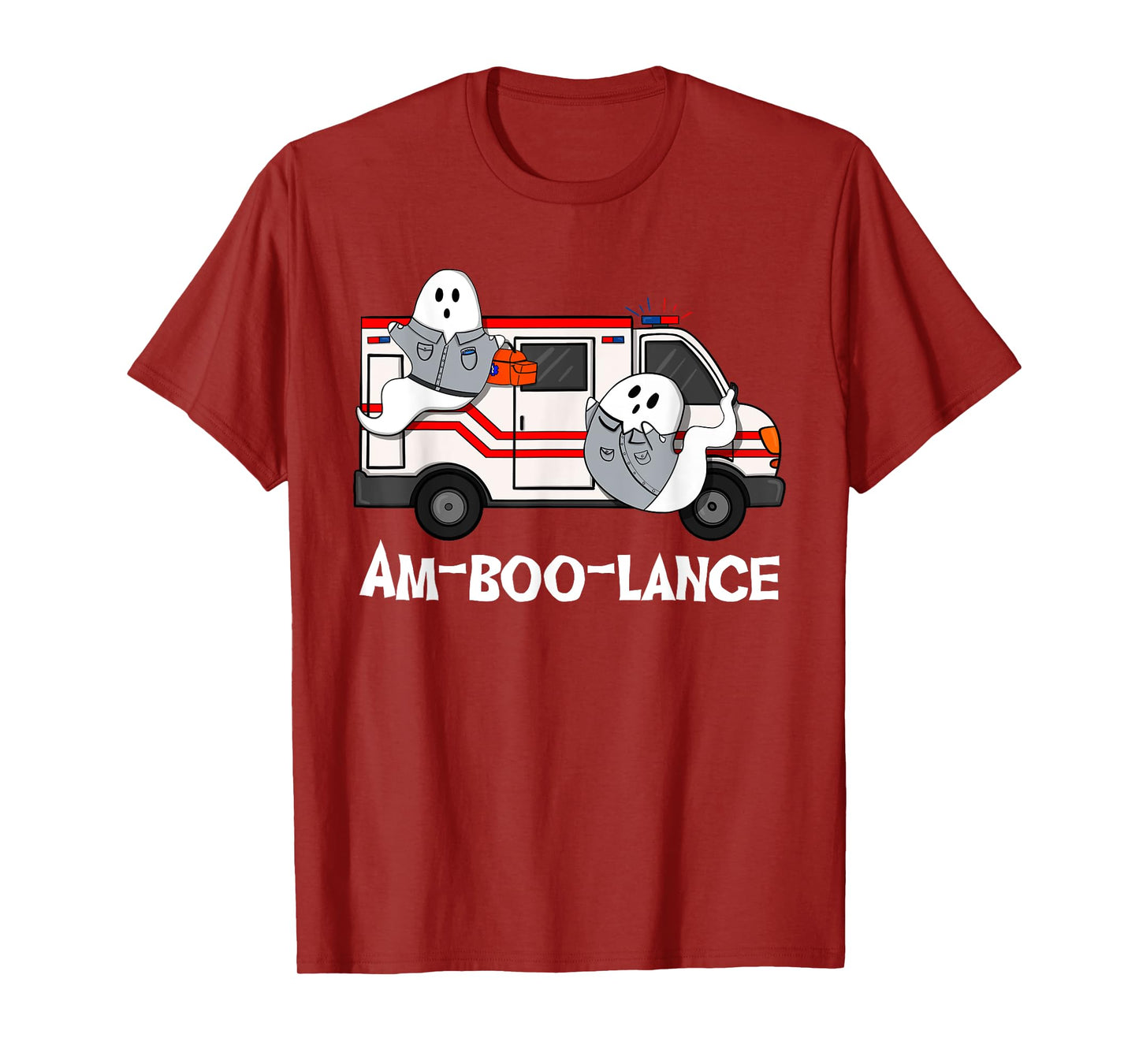 Amboolance EMT Paramedic EMS Ambulance Ghost Halloween T-Shirt