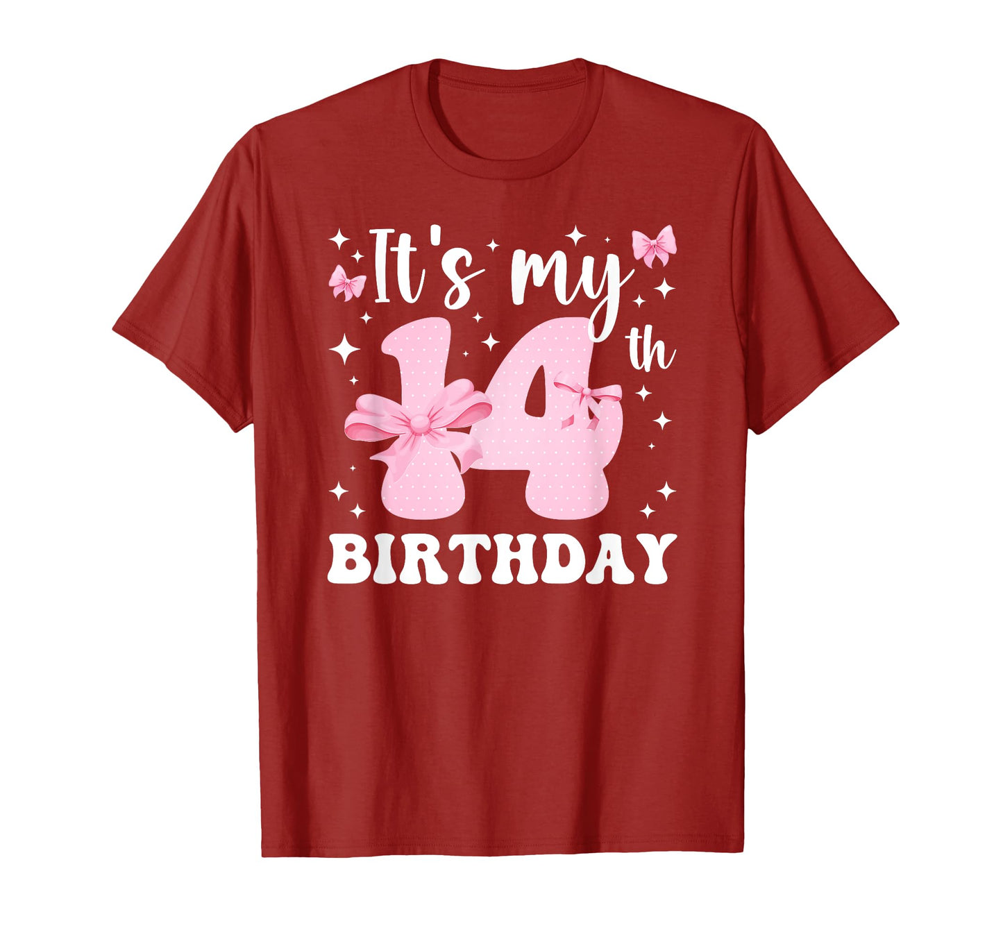 14th Coquette Themed Birthday Fourteen Year Old Girl Bow T-Shirt