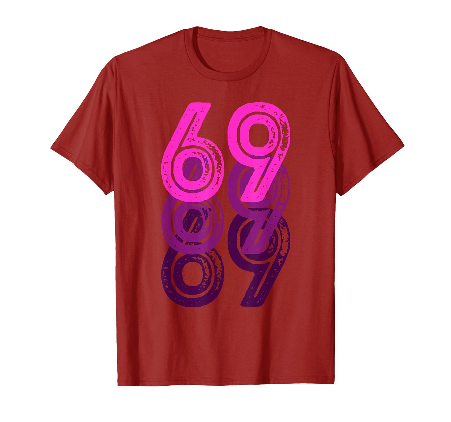 Number 69 Pink Best Classic College Style Birthday Funny T-Shirt