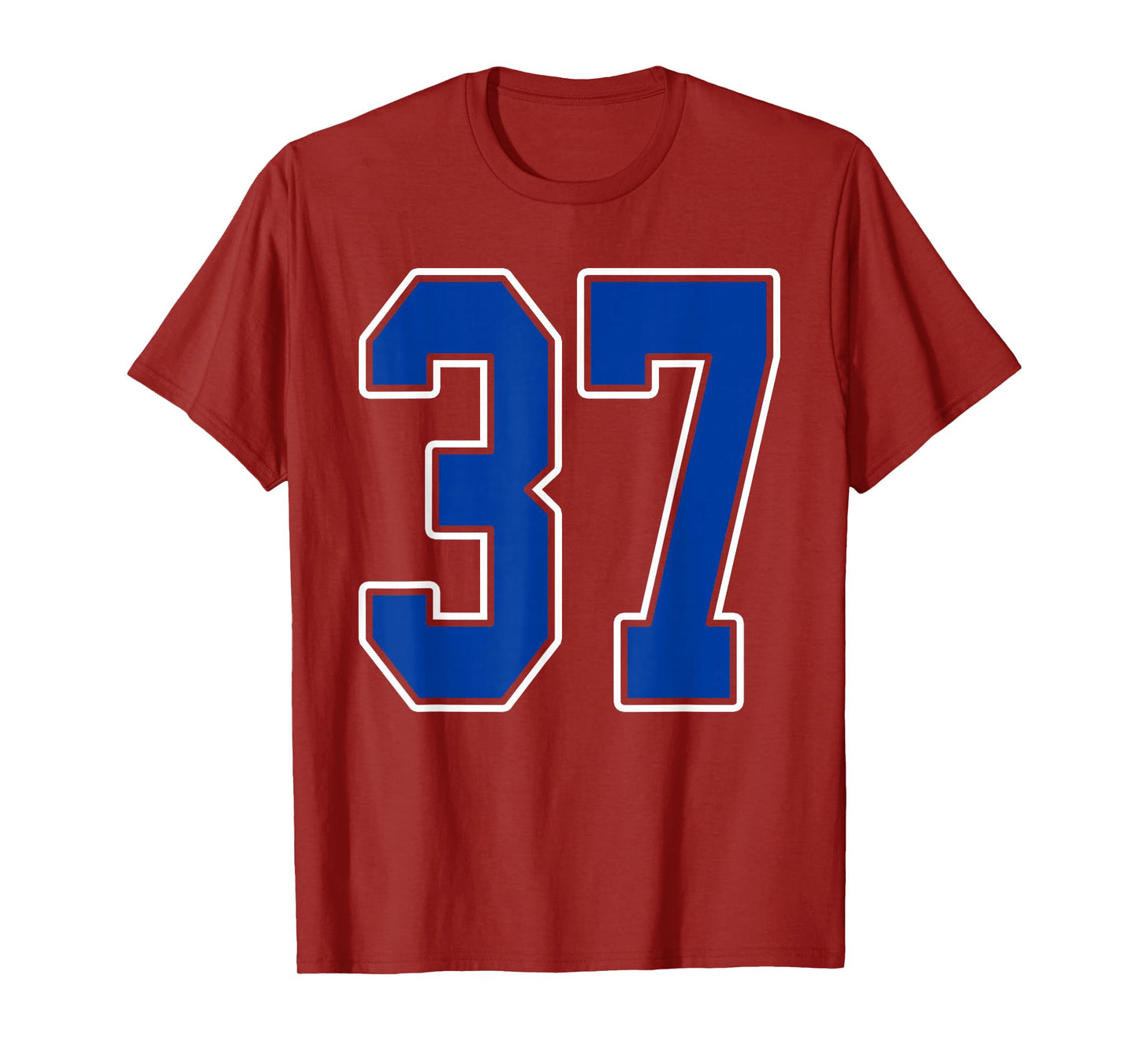Royal Blue and White Number 37 Jersey Player Uniform #37 Fan T-Shirt