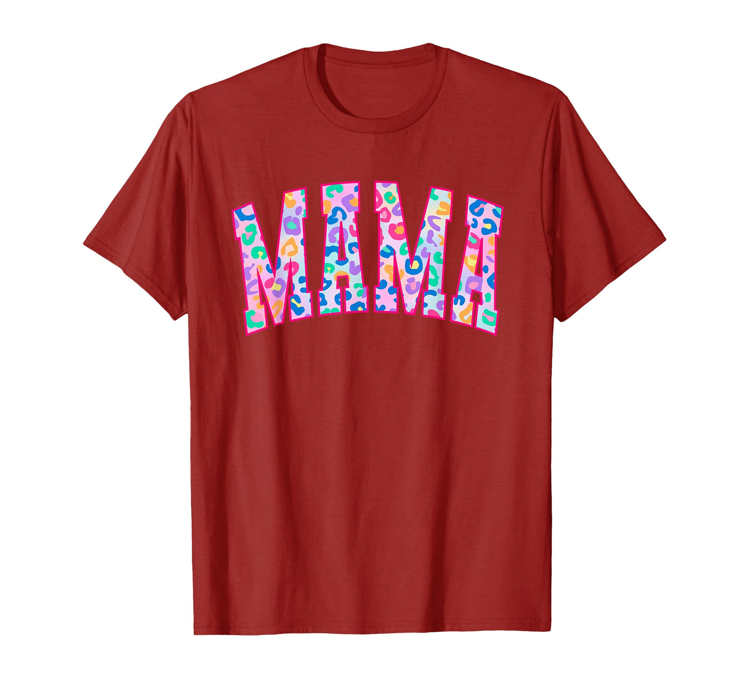 Mama Colorful Leopard Graphic Print Happy Mother's Day Women T-Shirt