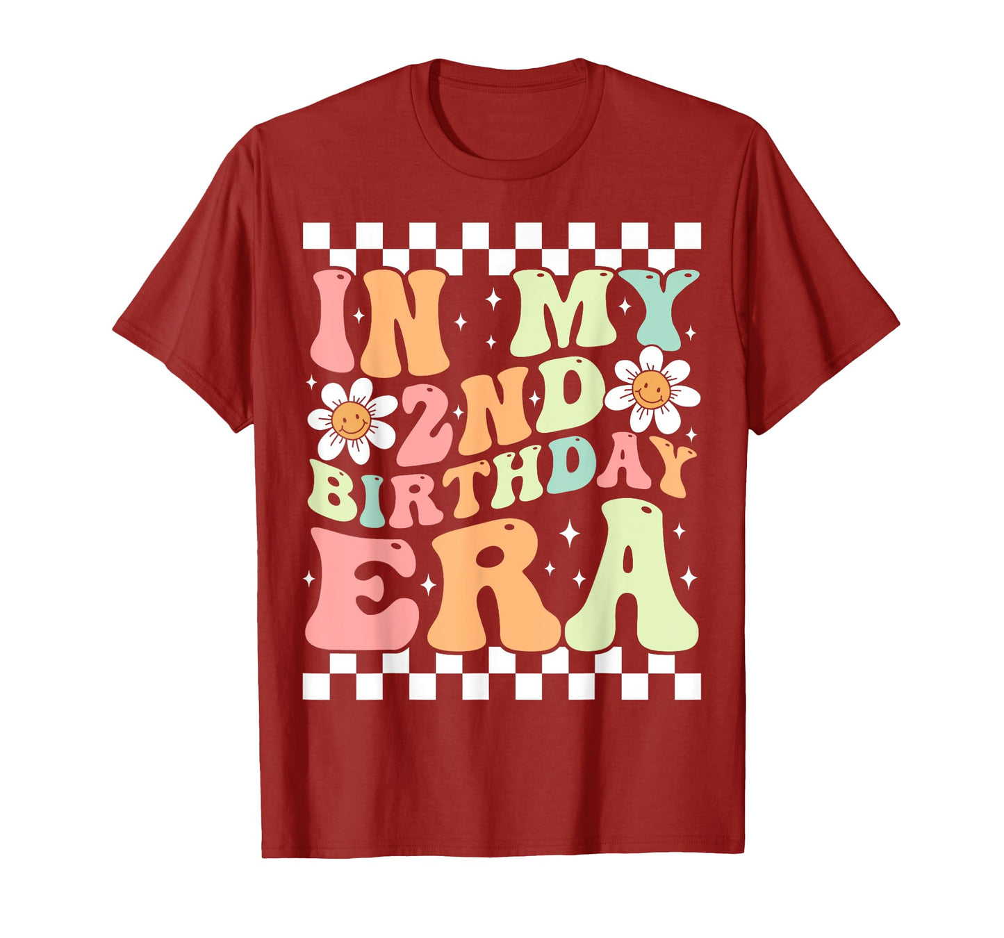 In My 2nd Birthday Era Cute Daisy Groovy 2nd Birthday Party T-Shirt