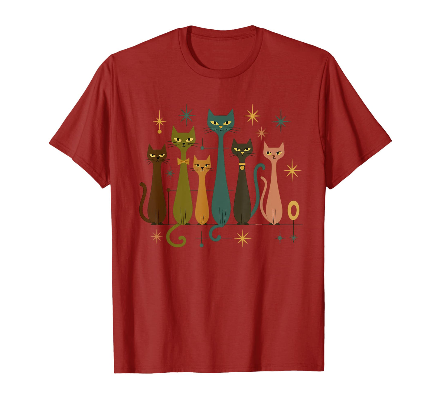 Mid-Century Modern Look Atomic Age 50s 60s Cat Shirt T-Shirt