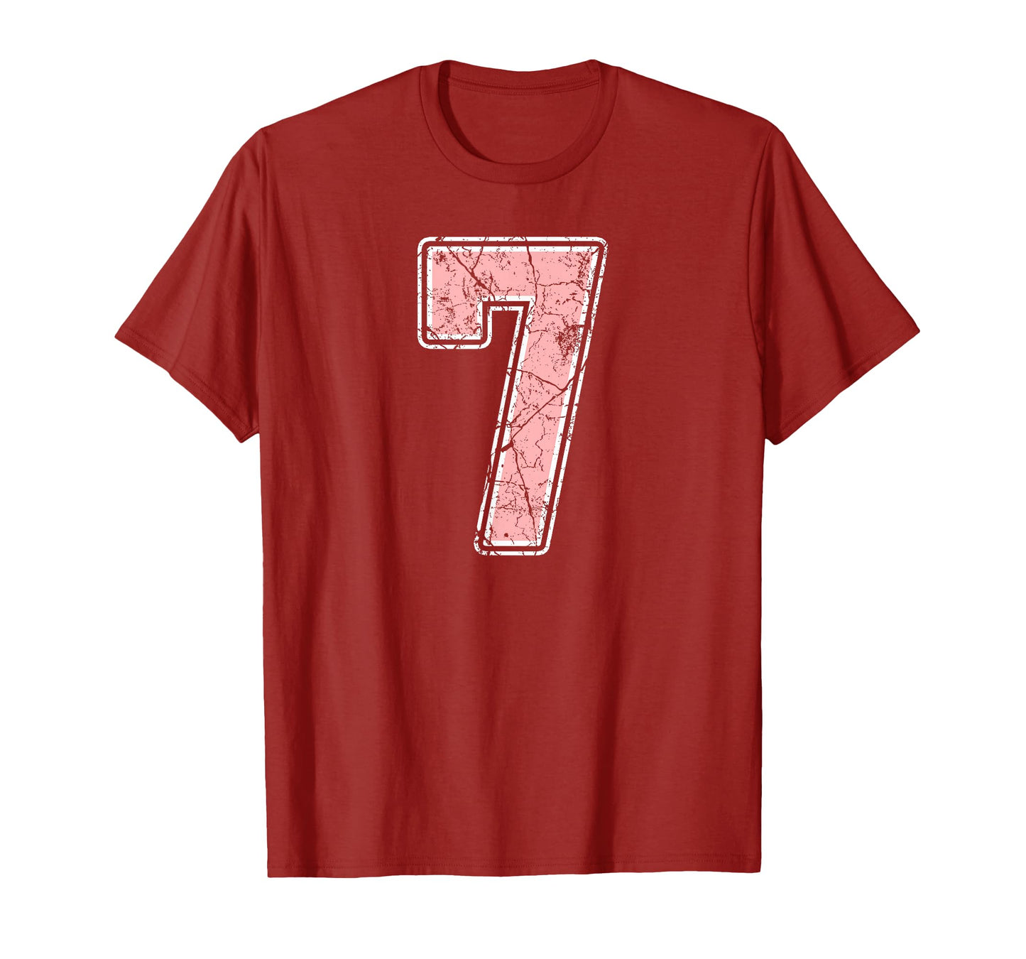 Pink and White Number 7 Jersey Player Uniform #7 Fan T-Shirt