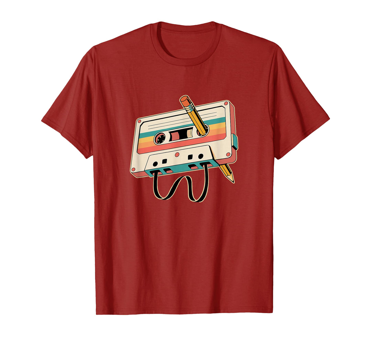 Retro Cassette Tape with Pencil 80s 90s Music Vintage Party T-Shirt