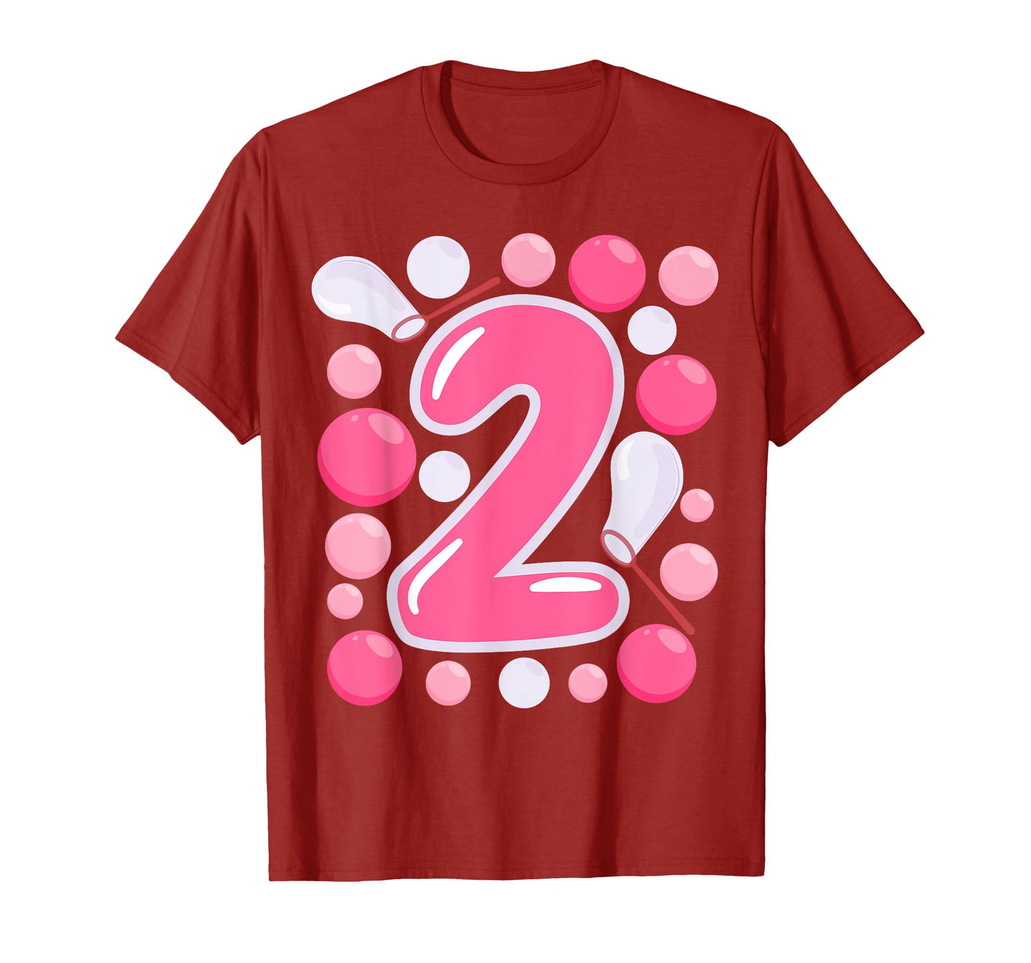 Two 2nd Bubble Birthday Themed Birthday Party Girl Kids T-Shirt