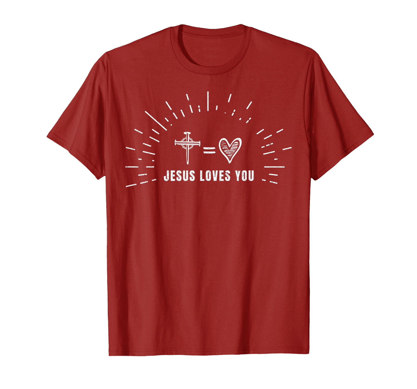 Jesus Loves You Heart Christian Cross Faith T-Shirt