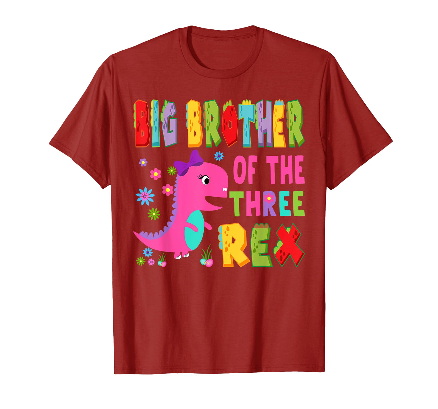 Big Brother Of The Three Rex 3Rd Birthday Boy Dinosaur T-Rex T-Shirt