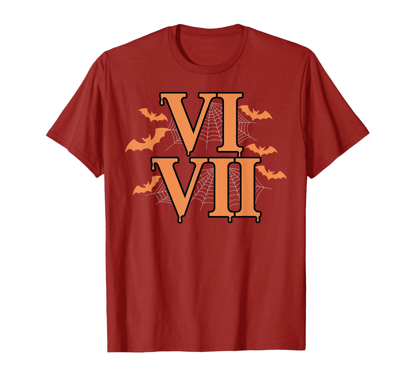 Roman Numerals VI VII 67 Meme Gen Alpha Halloween Six Seven T-Shirt