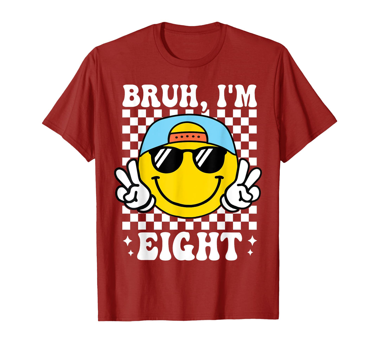 Bruh I'm Eight 8 8th Birthday Groovy Boys Girls 8 Years Old T-Shirt