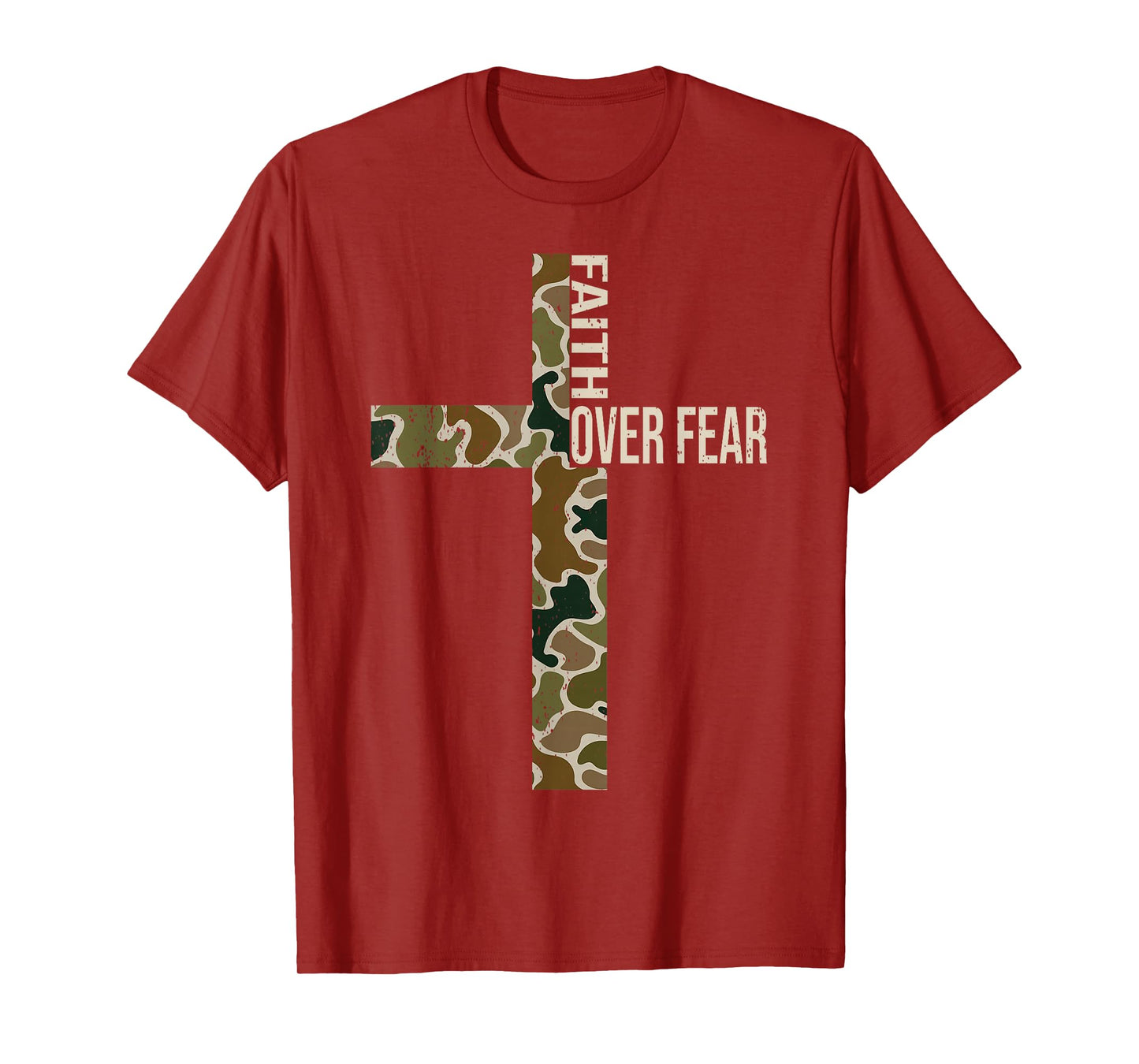 Jesus Faith Over Fear Christian Cross God Faith Bible Pray T-Shirt