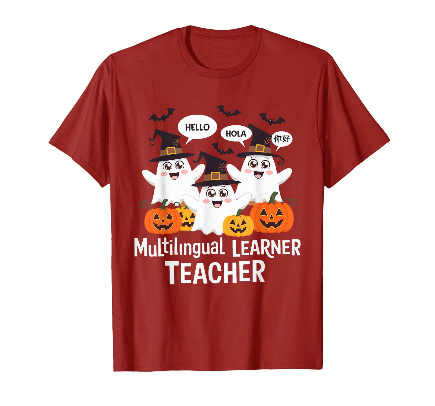 Multilingual Learner Teacher Spooky Halloween ESL Teacher T-Shirt