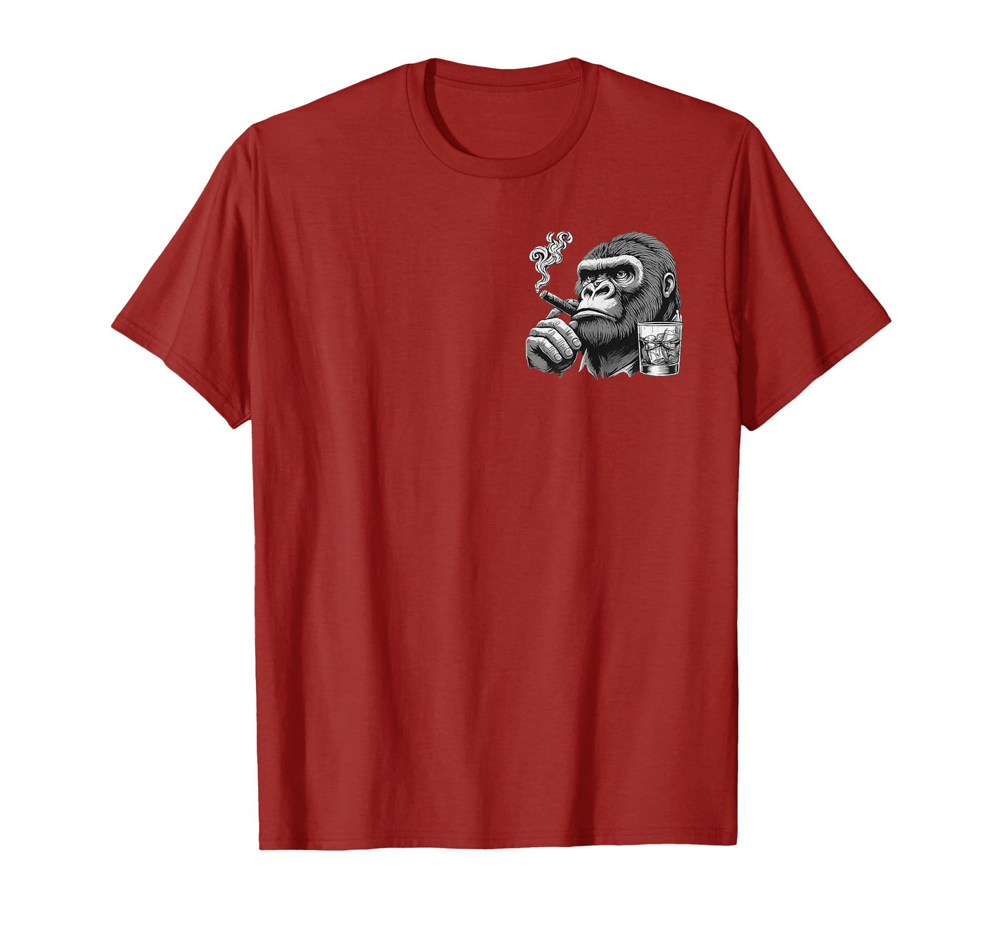 I Like Whiskey and Cigars and Maybe 3 People Monkey 2 Sides T-Shirt