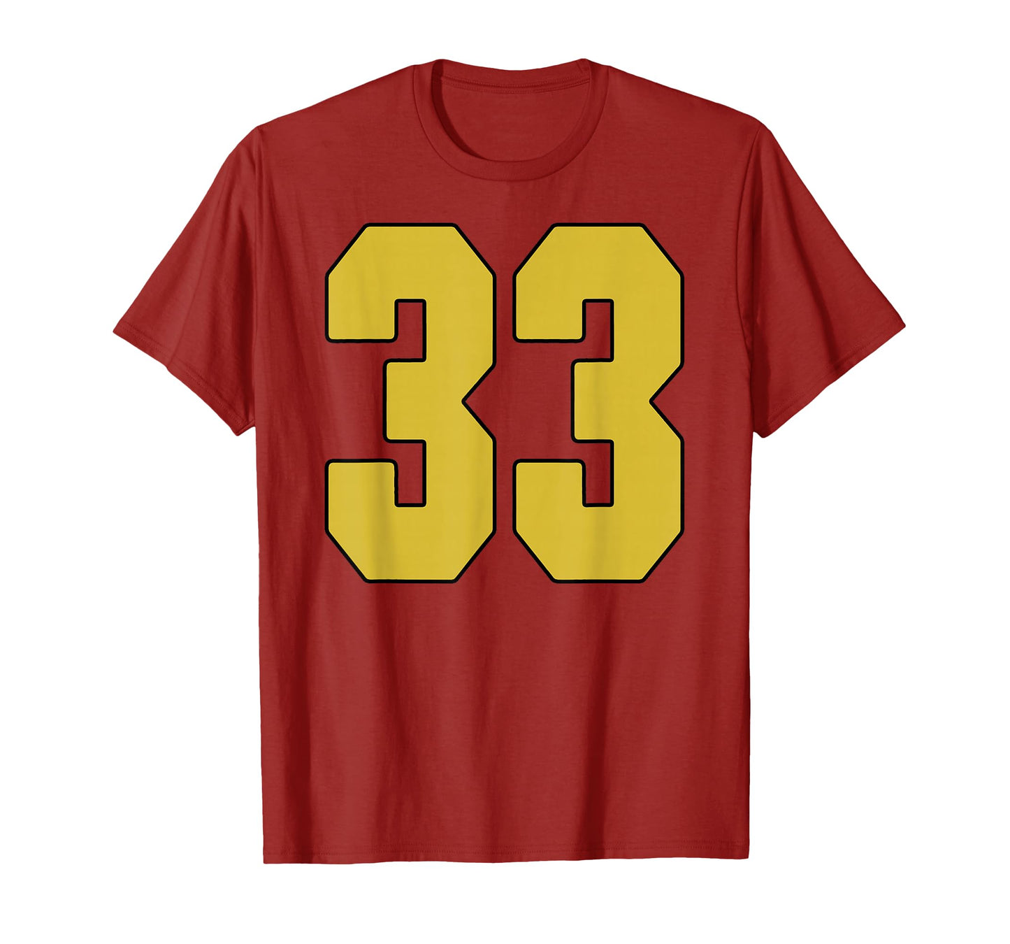 Old Gold Black Number 33 Jersey Player Uniform #33 T-Shirt