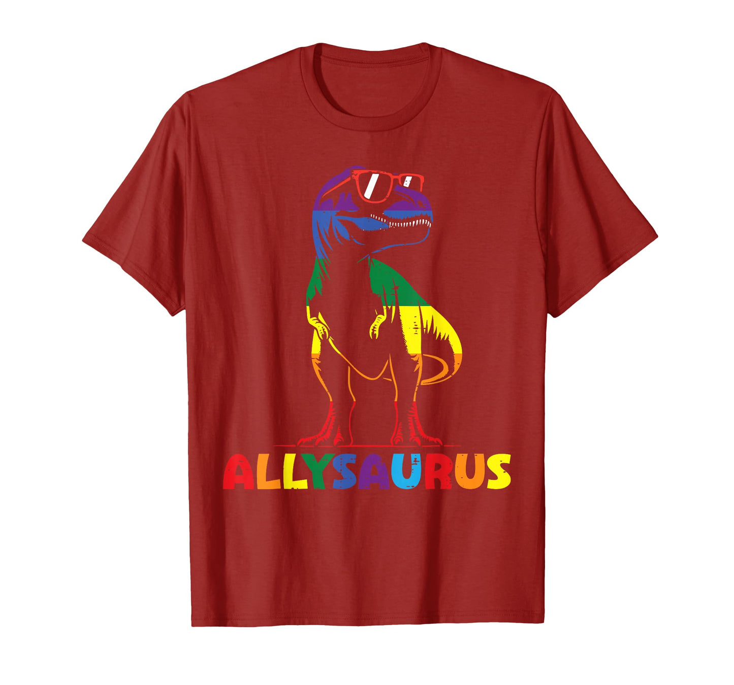 Gay Pride Month Allysaurus Dino Trex LGBTQ Ally Boys Kids T-Shirt