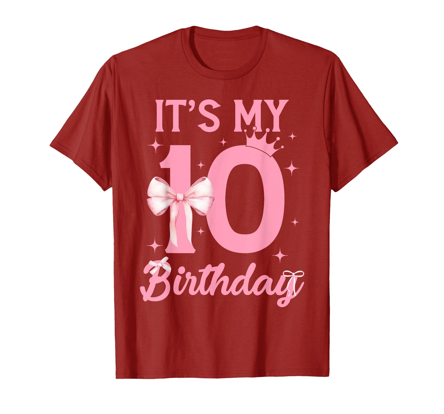 It's My 10th Birthday Girl Coquette Bow 10 Yr Old Aesthetic T-Shirt