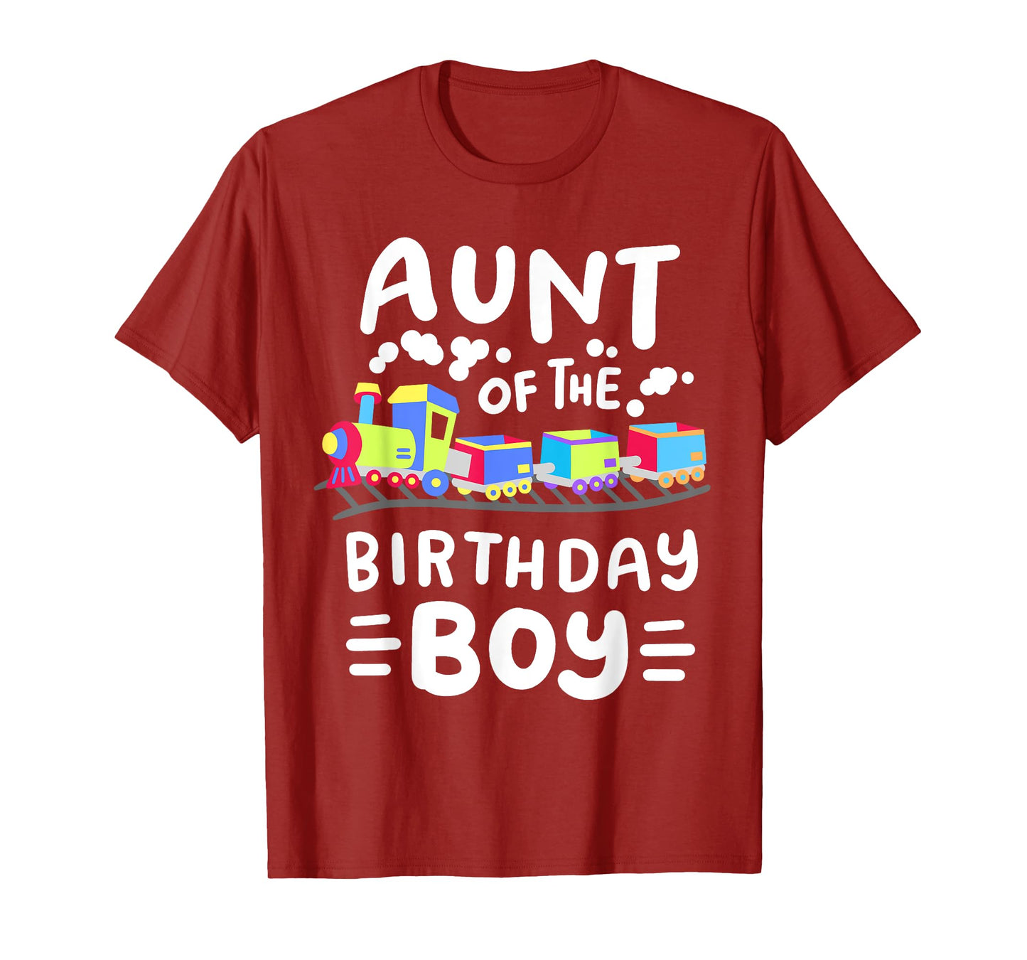 Aunt of the Birthday Boy Choo Choo Train Family Matching T-Shirt