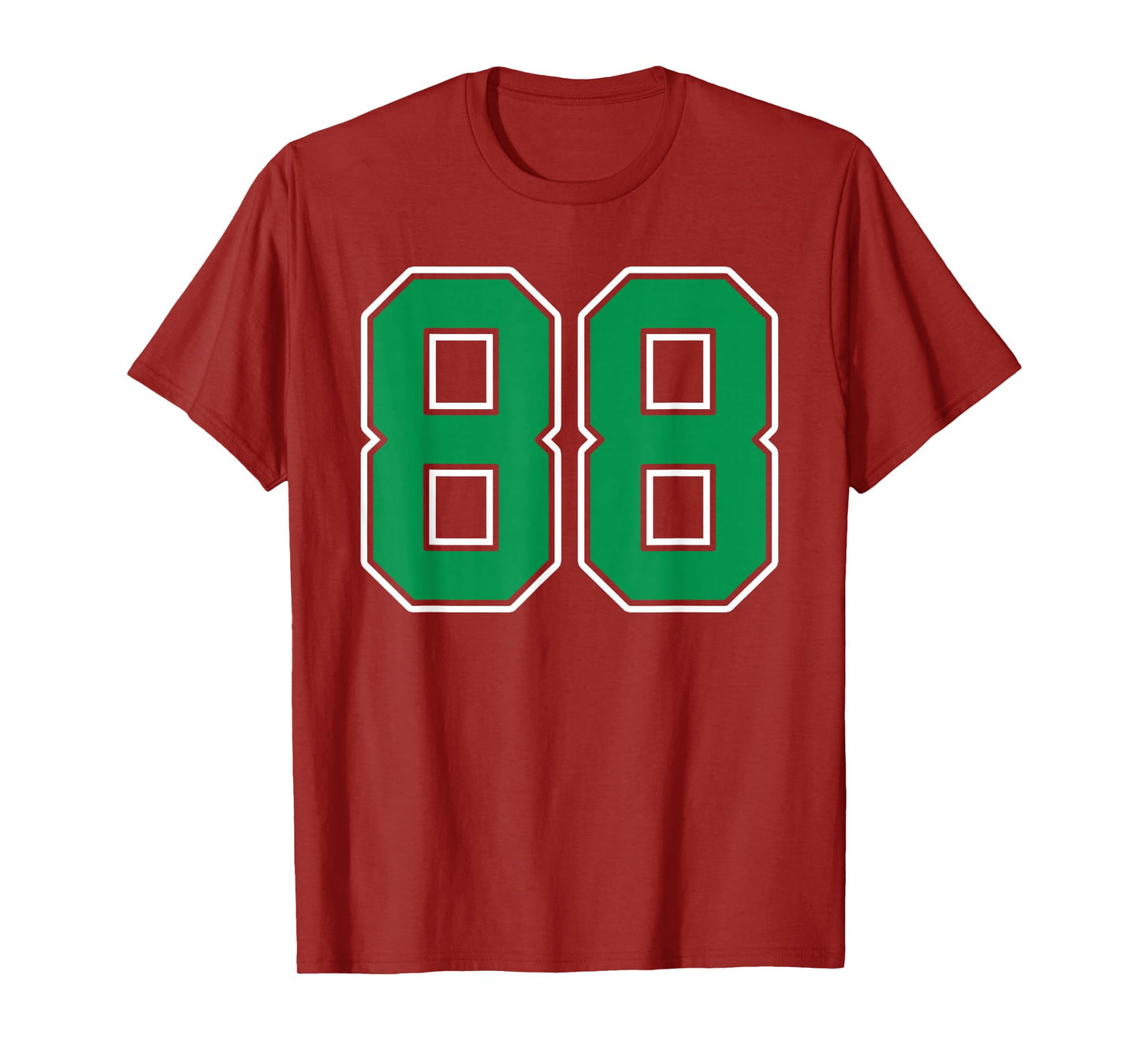 Kelly Green White Number 88 Jersey Player Uniform #88 T-Shirt