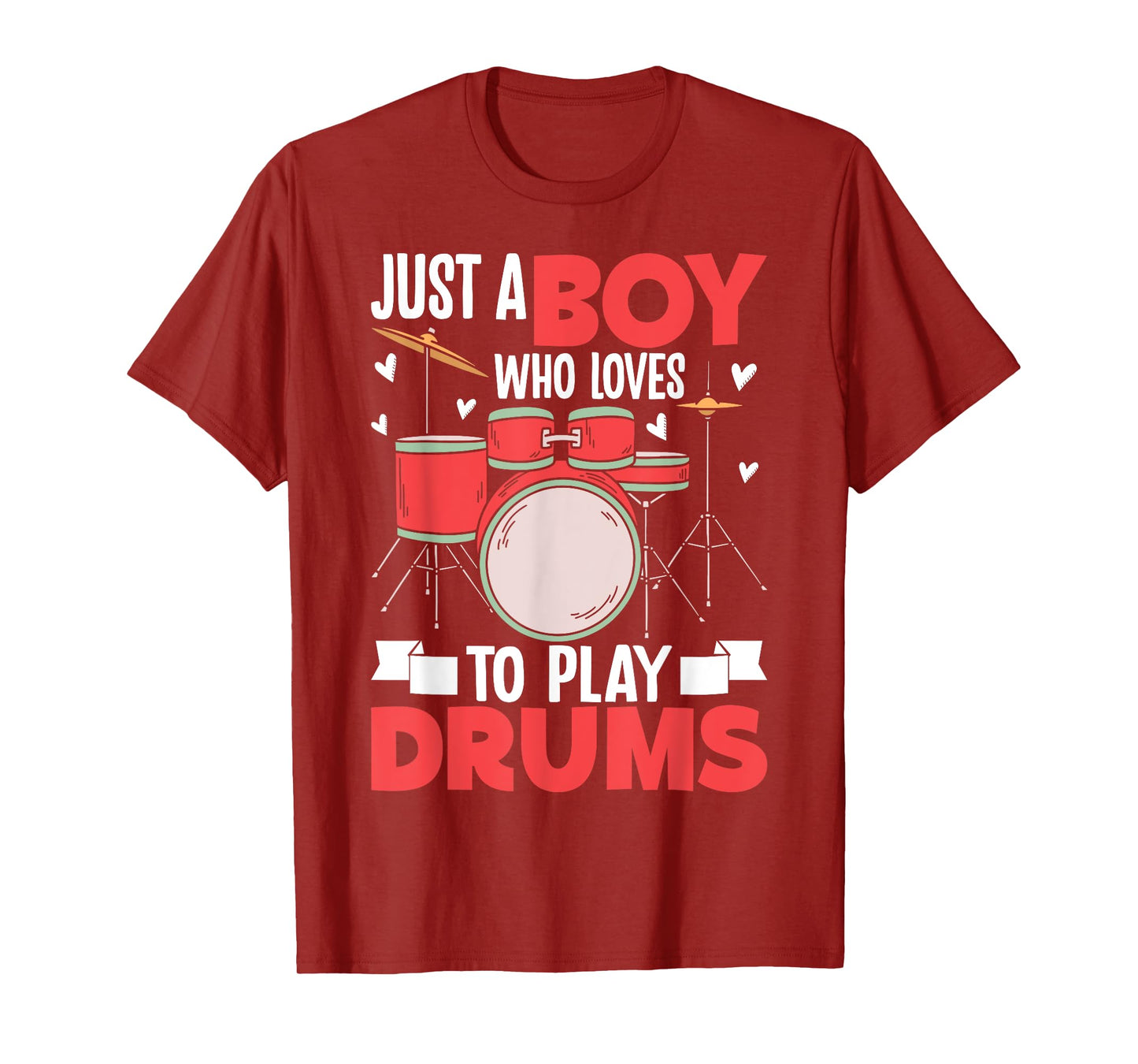 Just A Boy Who Loves To Play Drums Drummer Boys Kids T-Shirt