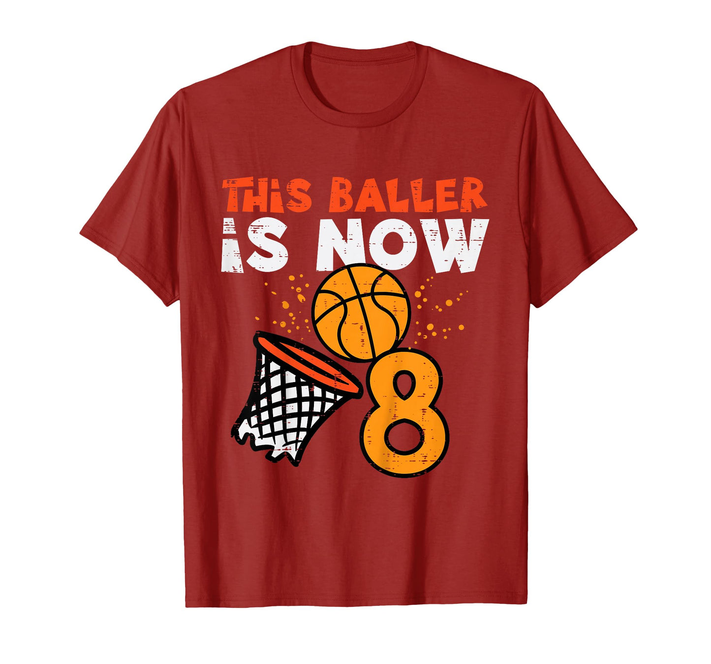This Baller Is Now 8 Basketball 8th Birthday Bday Boys Kids T-Shirt