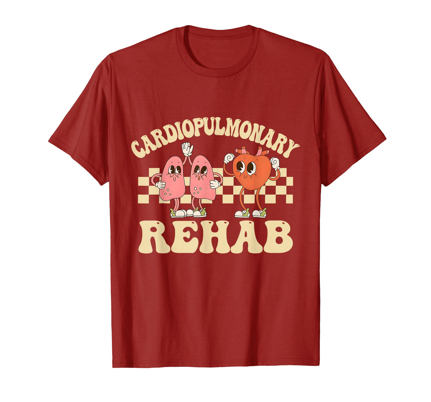 Retro Cardiopulmonary Rehab Nurse T-Shirt - Women's Healthcare Professional Black Heart Short Sleeve Crew Neck T-Shirt - Size 6 (US Medium)