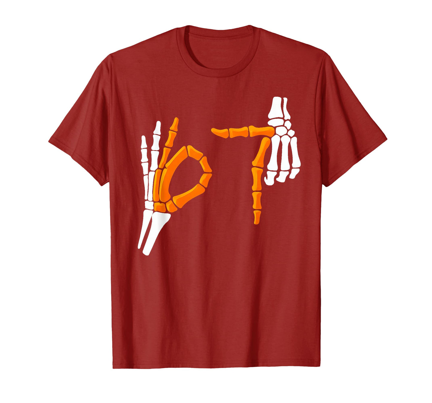 6 7 Funny Halloween 67 Costume Skeleton Hands T-Shirt