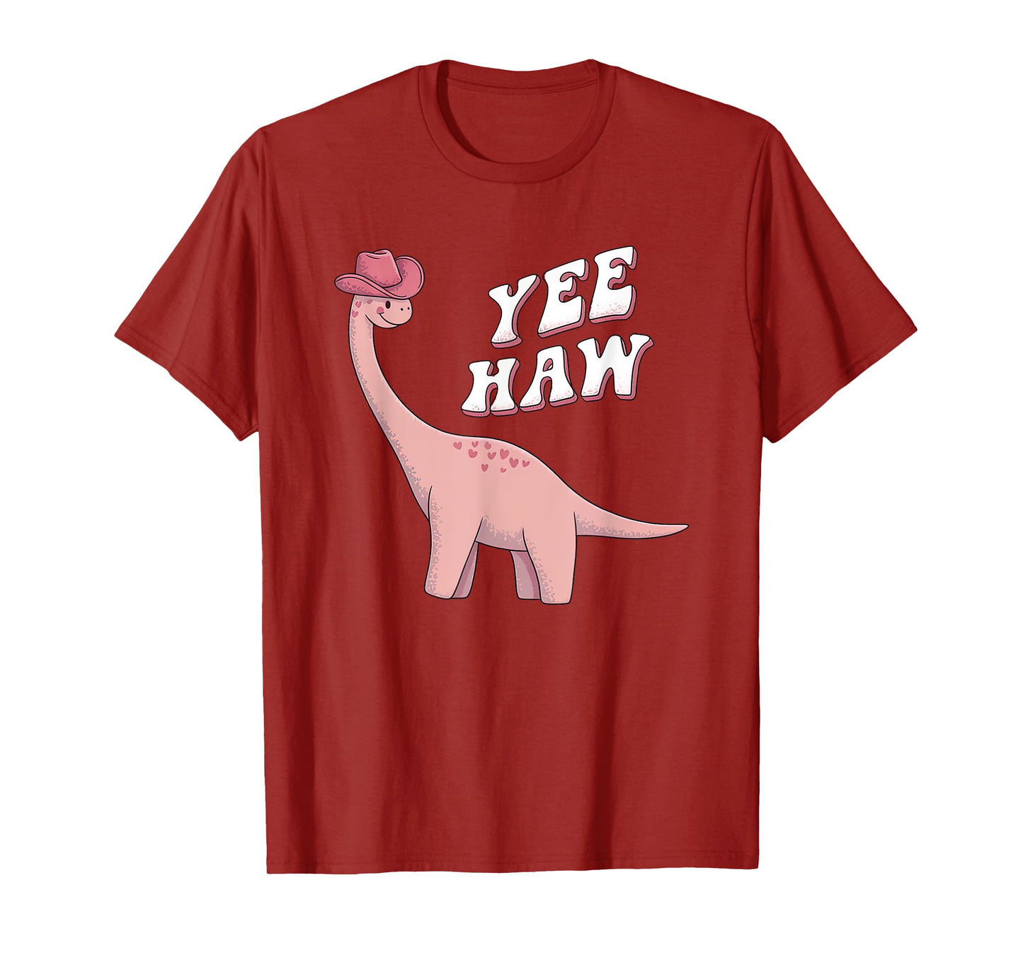 Cute Cowboy Dinosaur Yeehaw Pink Western Cowgirl Country T-Shirt