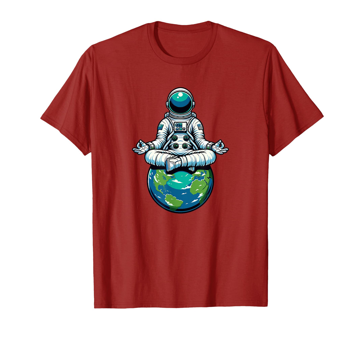 Meditating Astronaut Earth Planet Meditation T-Shirt