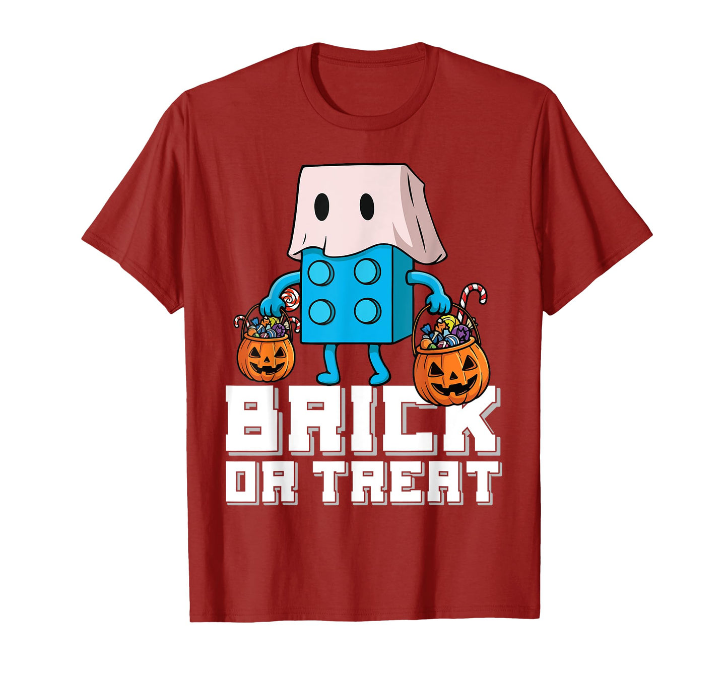 Brick Or Treat Brick Master Builder Halloween Block Building T-Shirt