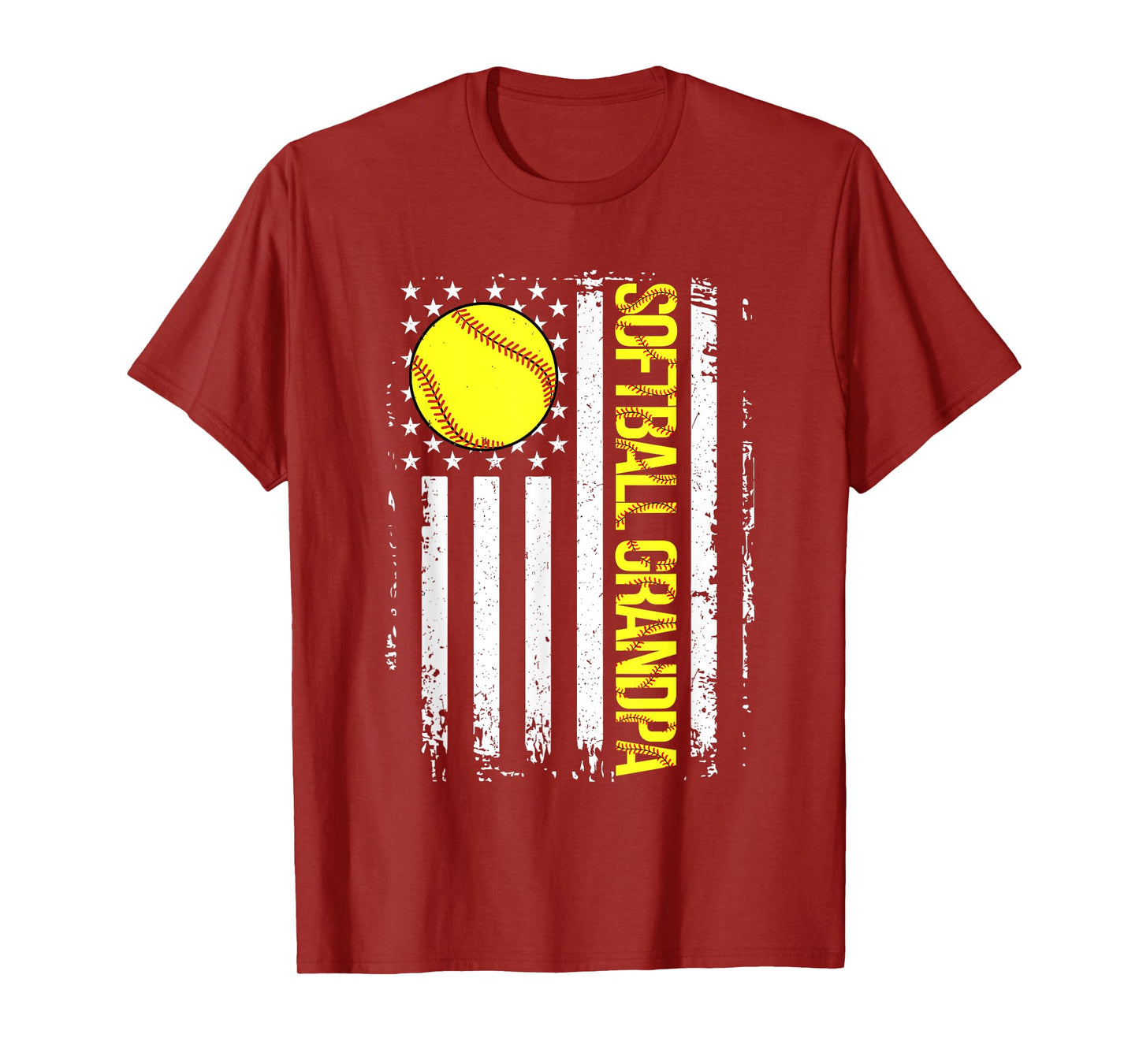 Softball Grandpa American Flag Vintage ic Game Day T-Shirt for Women Men